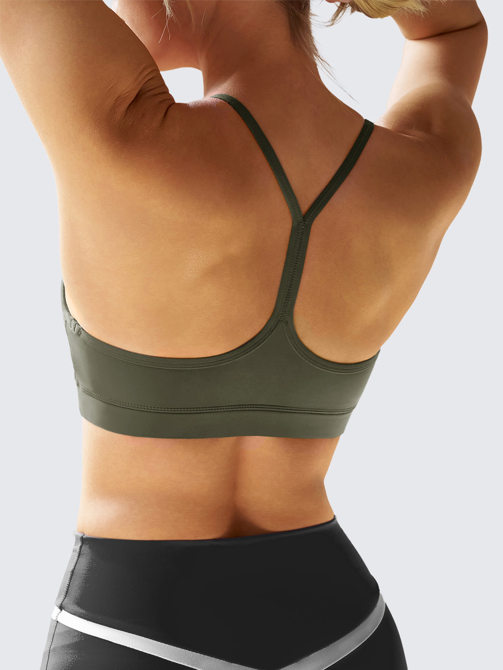 Aoysky Womens Army Green Y Back Sports Bra
