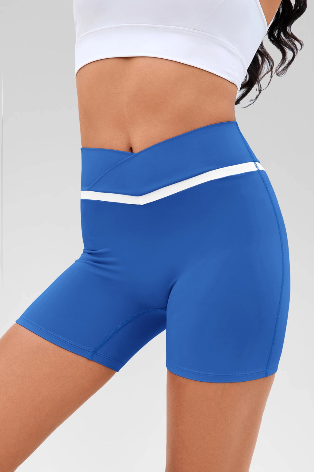 Aoysky Womens Blue Crossover Biker Shorts