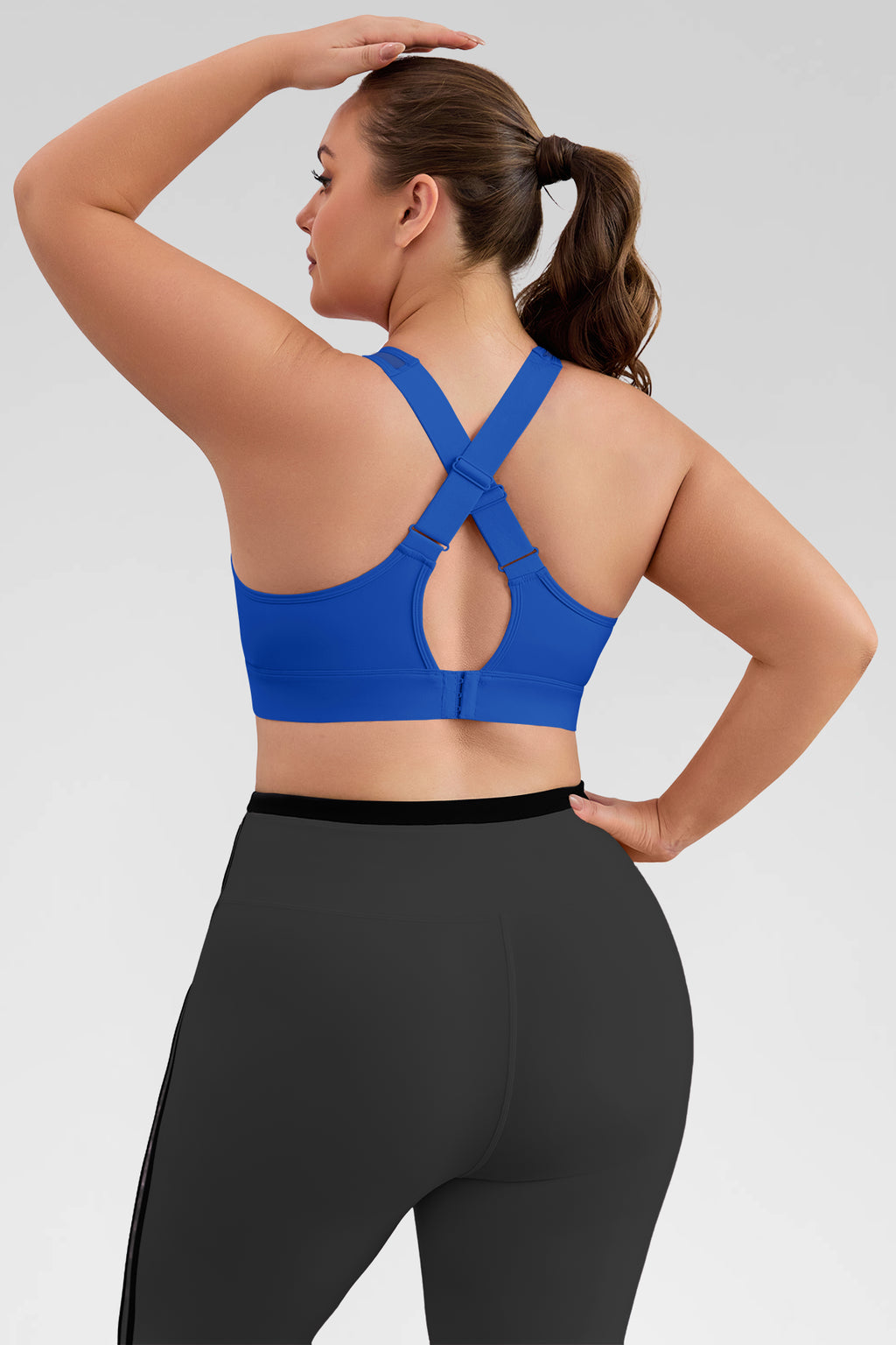 Aoysky Womens Blue Plus Size Sports Bra