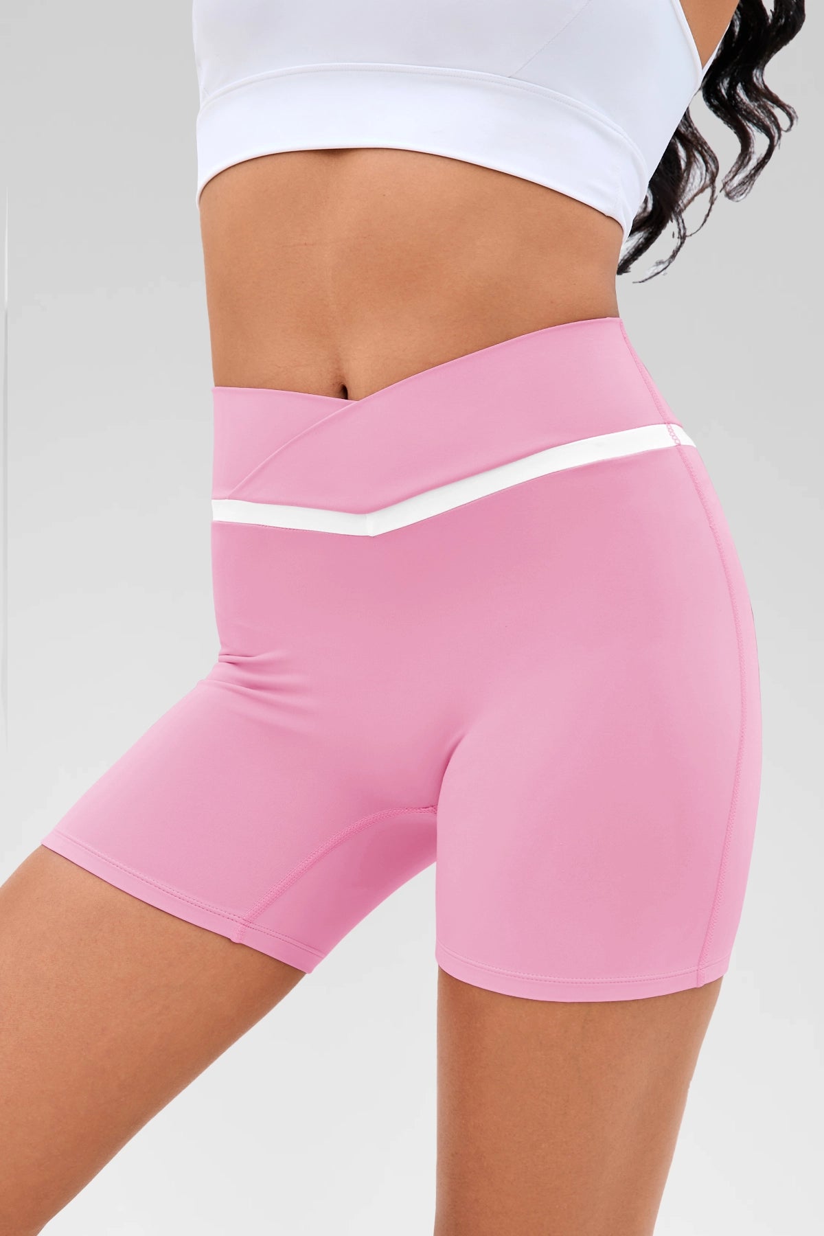 Aoysky Womens Pink Crossover Biker Shorts