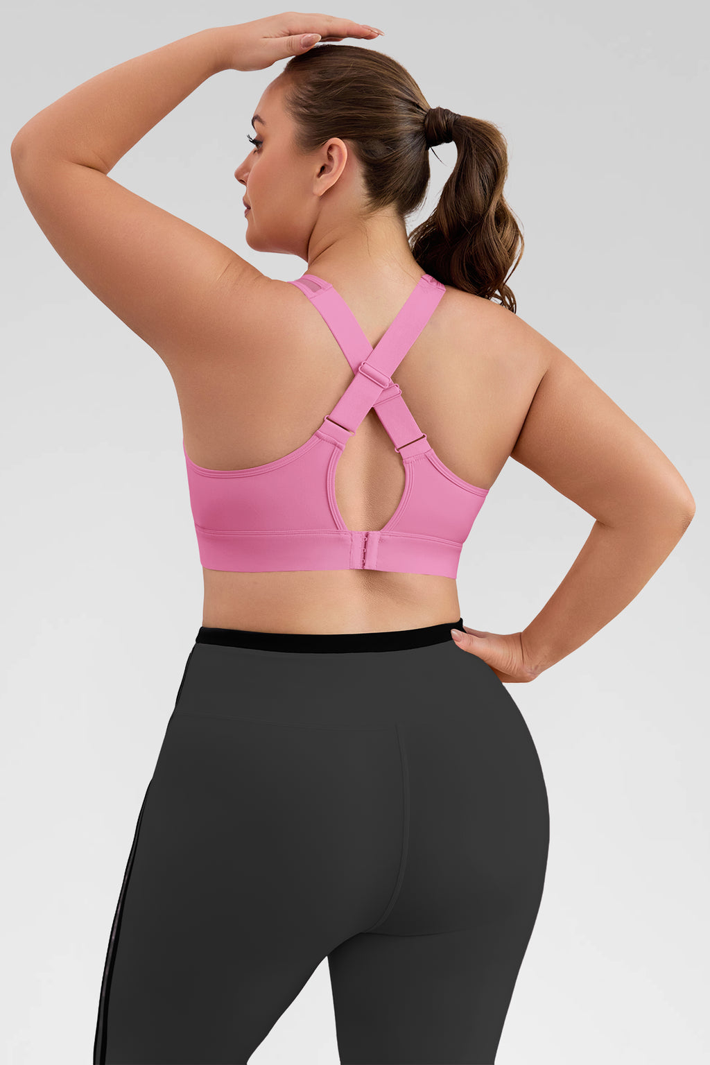 Aoysky Womens Pink Plus Size Sports Bra