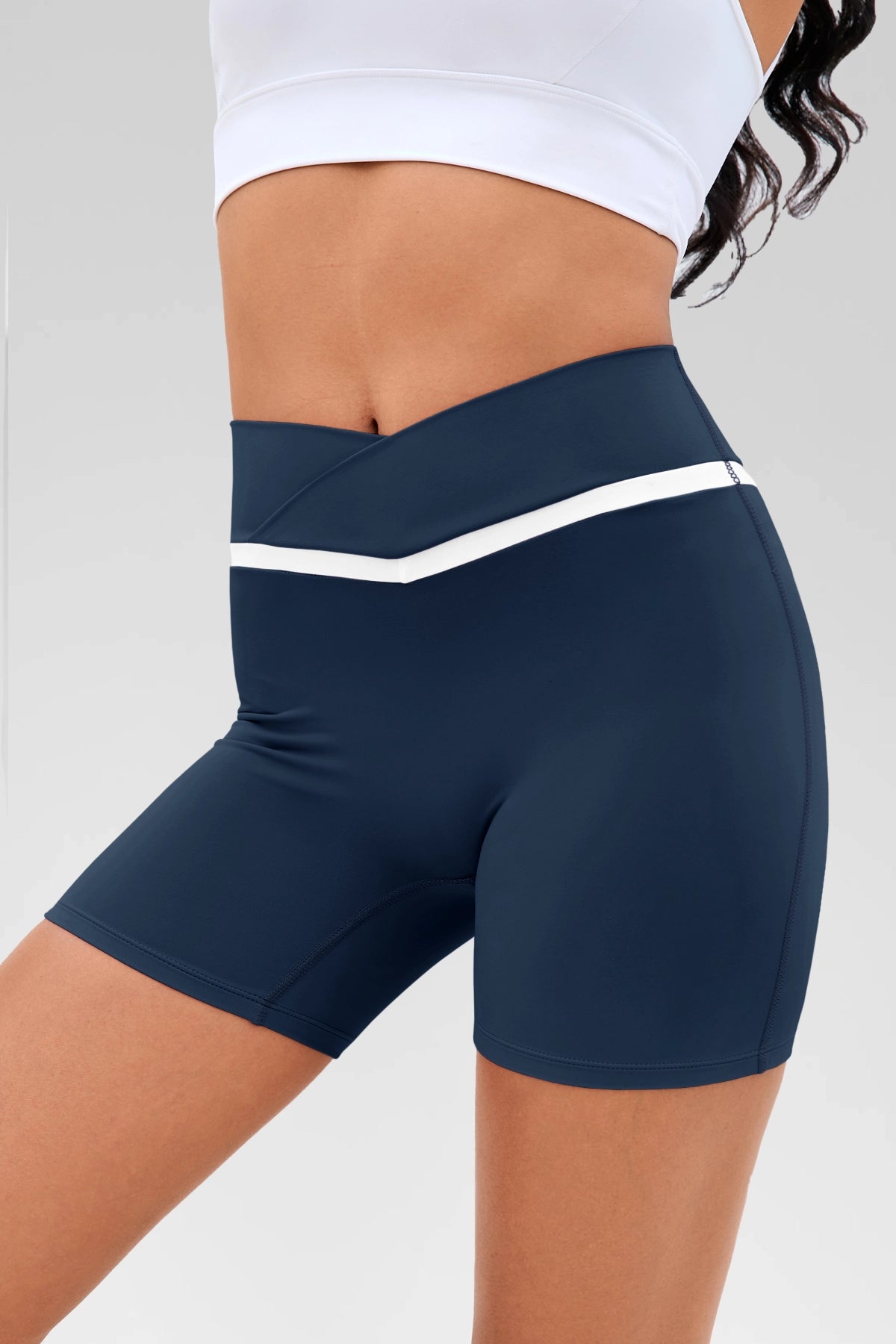 Aoysky Womens Dark Blue Crossover Biker Shorts