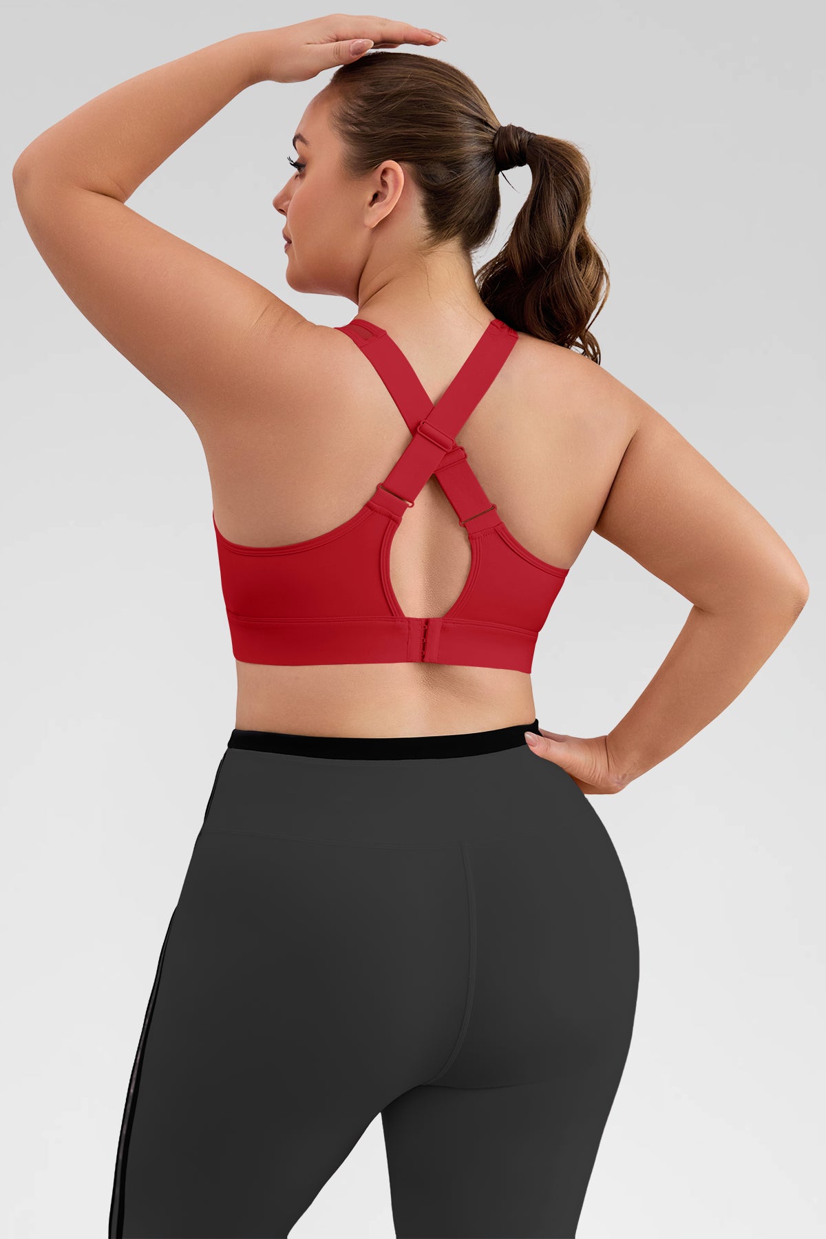 Aoysky Womens Red Plus Size Sports Bra