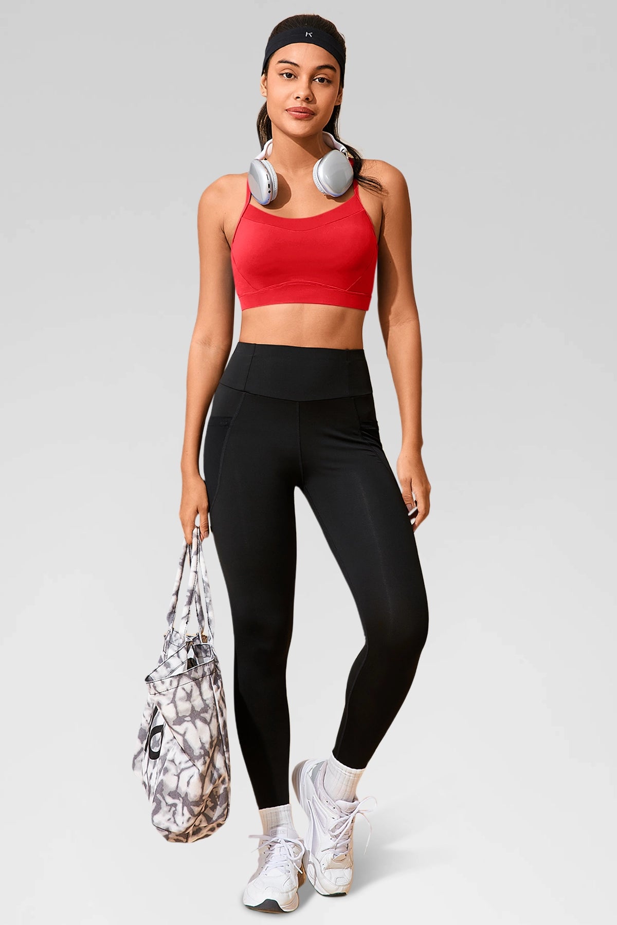 Aoysky Womens Red Racerback Sports Bra
