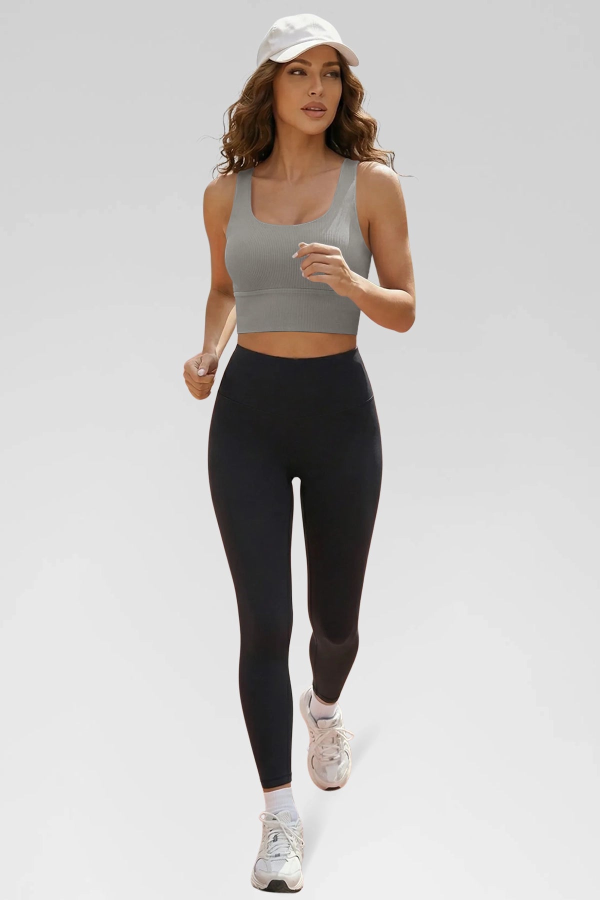 Aoysky Womens Grey Ribbed Racerback Tank
