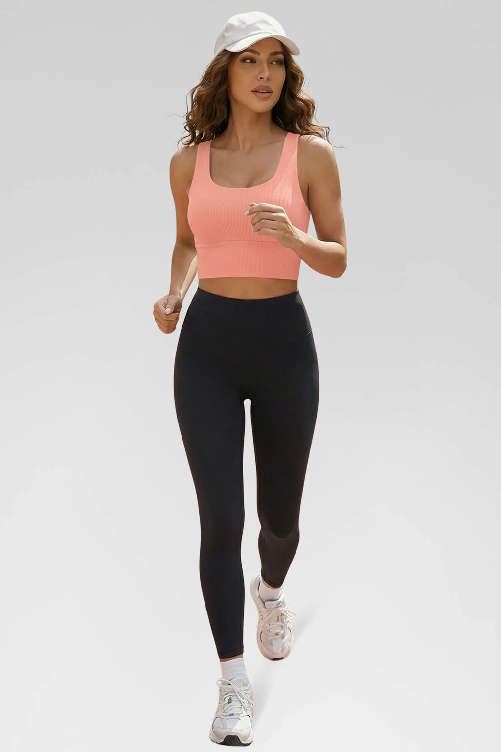 Aoysky Womens Orange Ribbed Racerback Tank