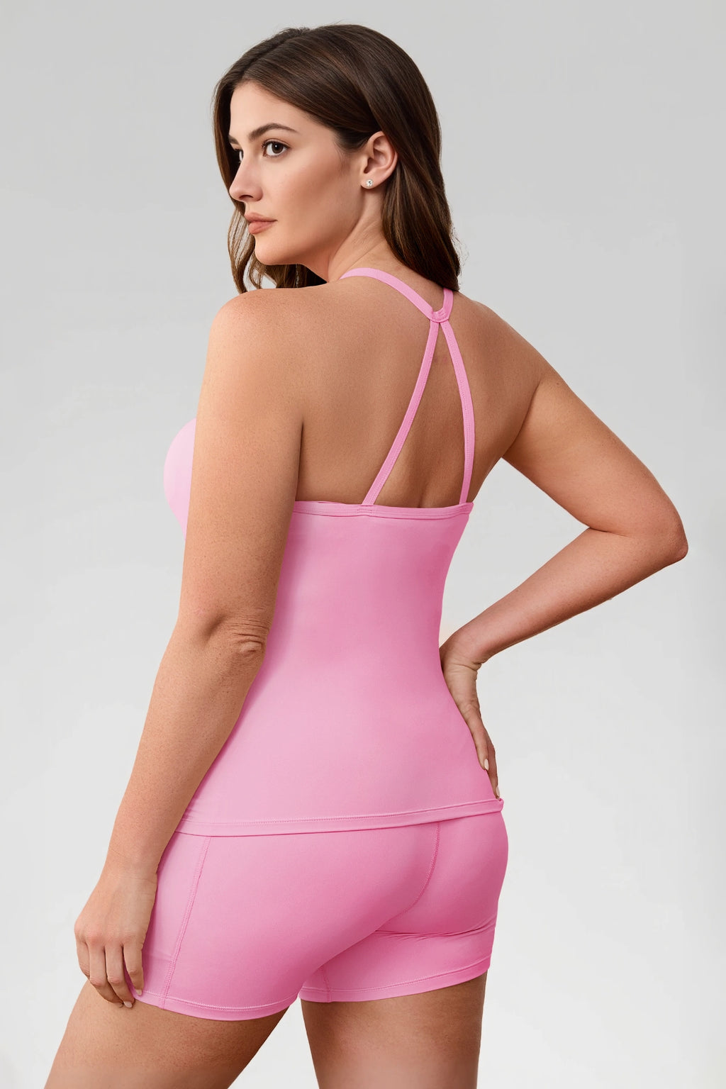 Aoysky Womens Pink Plus Size Workout Set