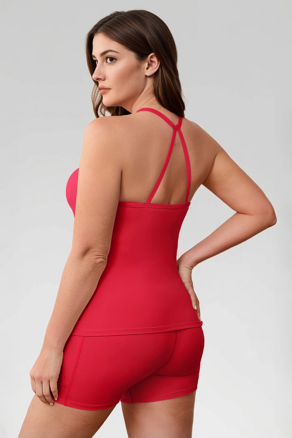 Aoysky Womens Red Plus Size Workout Set