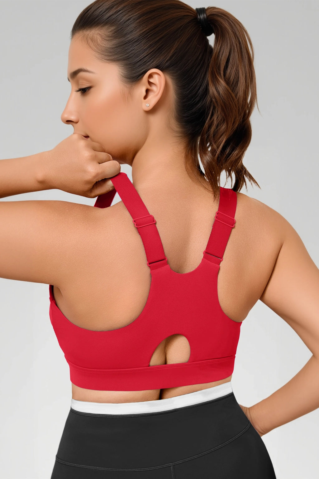 Aoysky Womens Red Plus Size Sports Bra