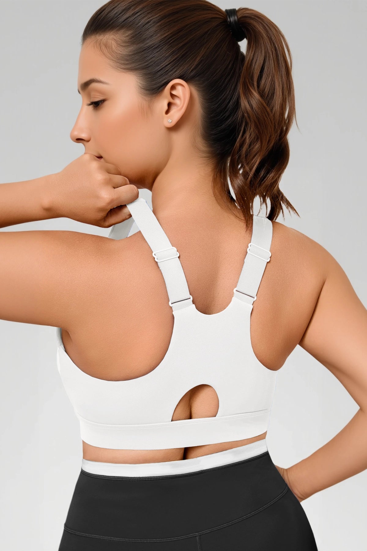 Aoysky Womens White Plus Size Sports Bra