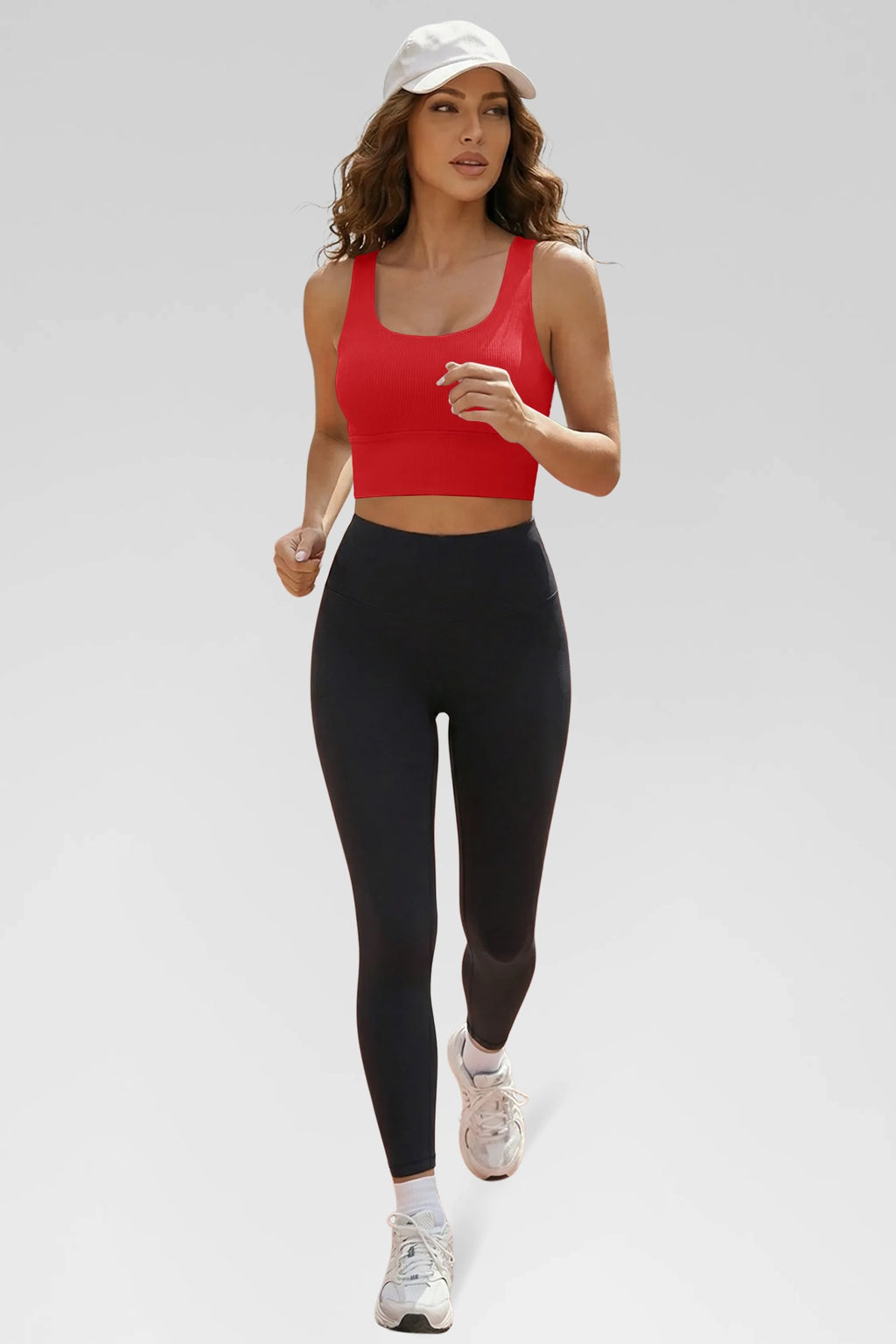 Aoysky Womens Red Ribbed Racerback Tank