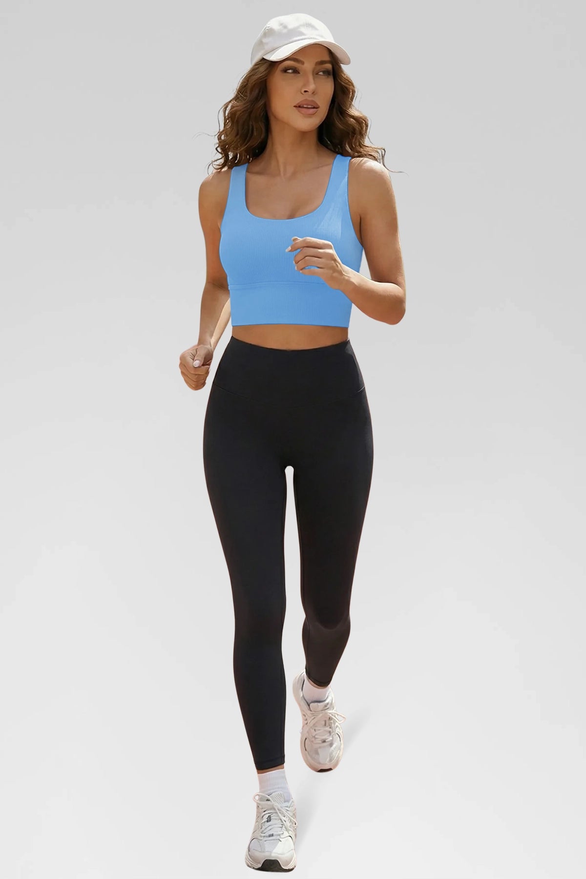 Aoysky Womens Blue Ribbed Racerback Tank