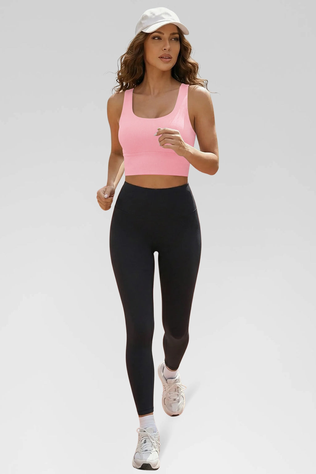 Aoysky Womens Pink Ribbed Racerback Tank