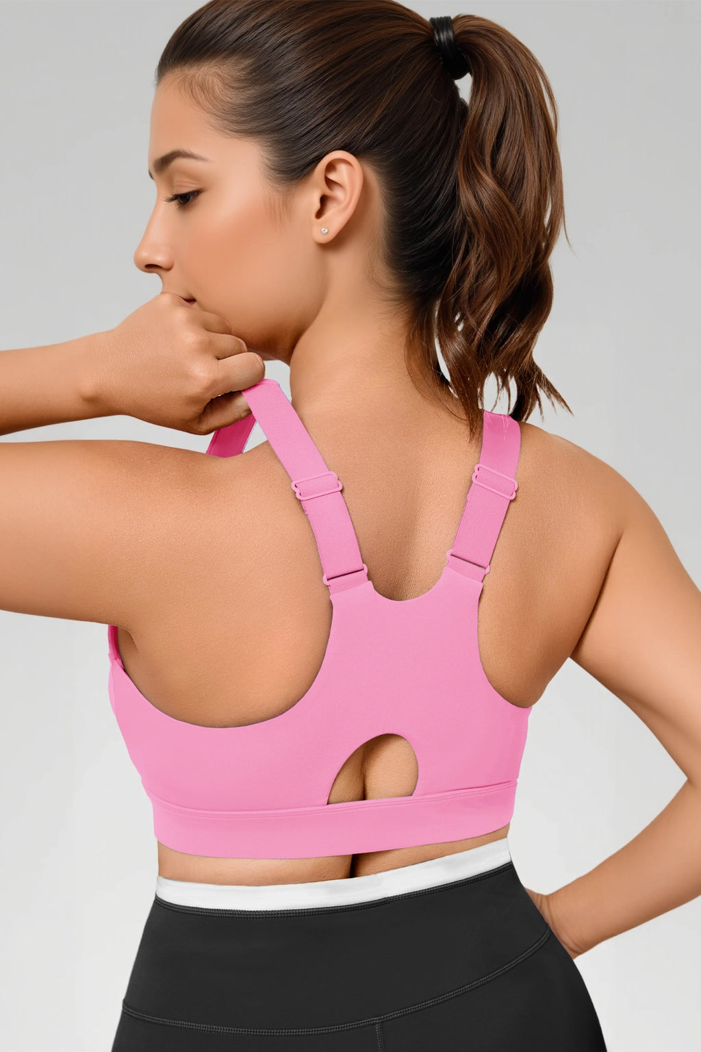 Aoysky Womens Pink Plus Size Sports Bra