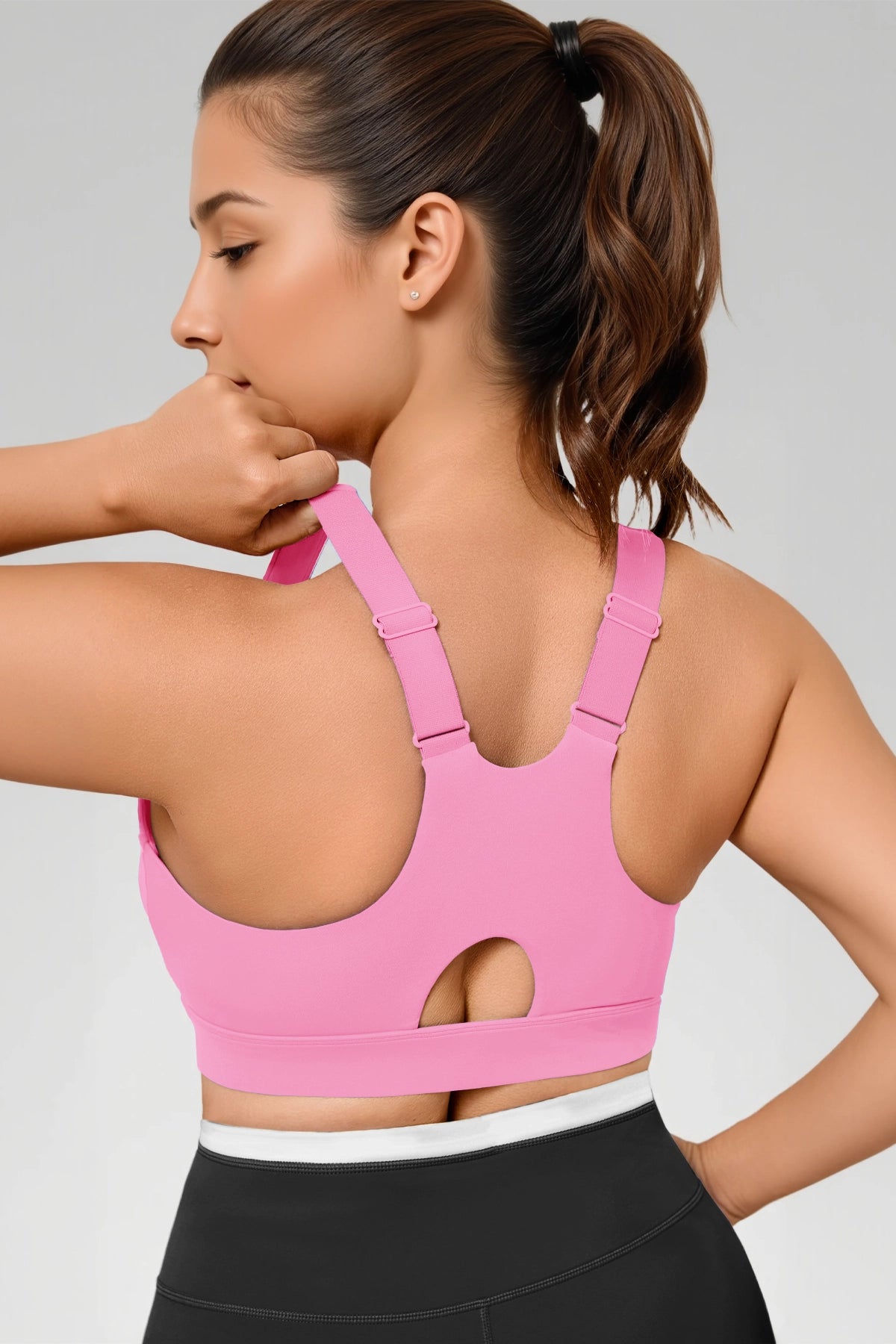 Aoysky Womens Pink Plus Size Sports Bra