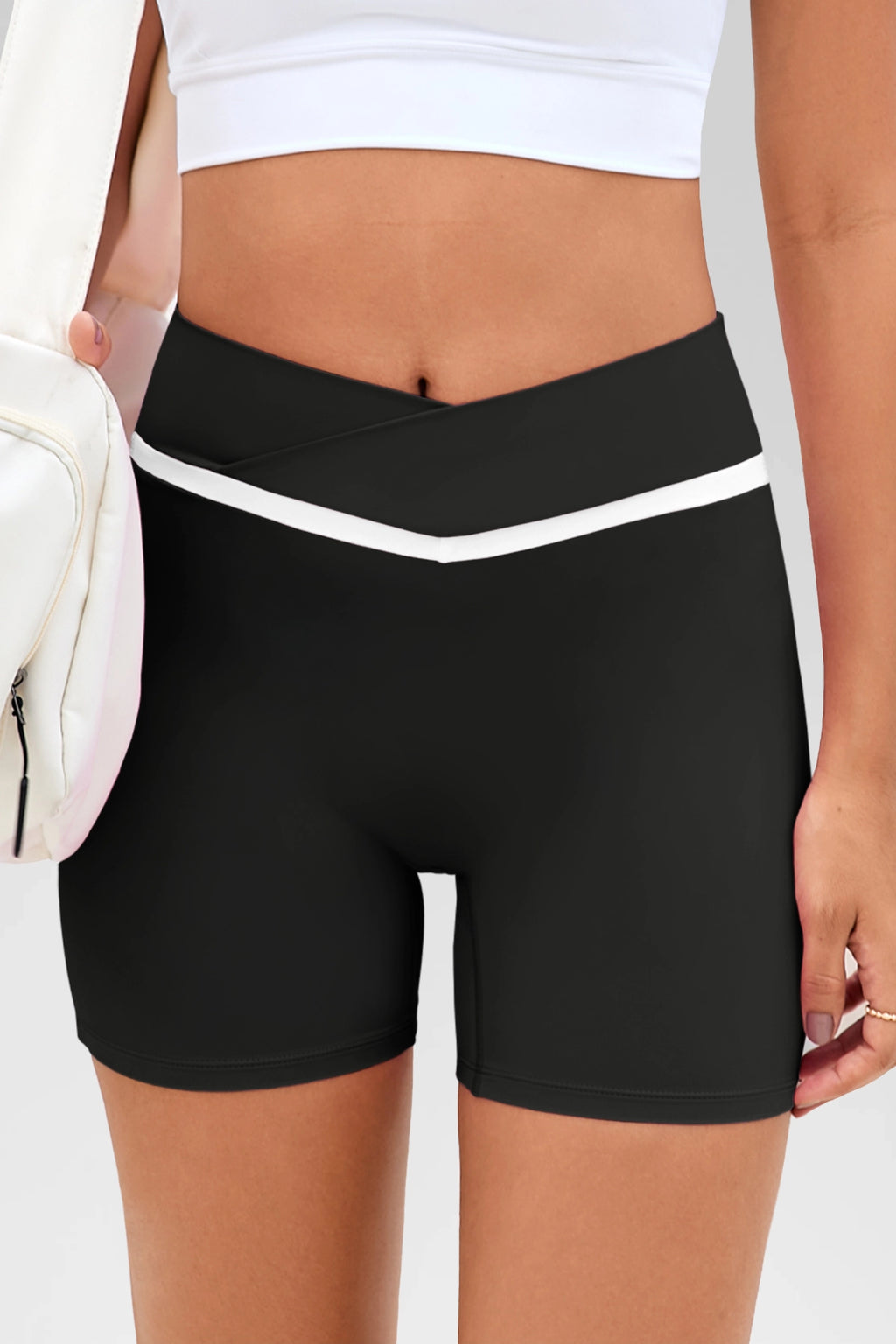 Aoysky Womens Black Crossover Biker Shorts