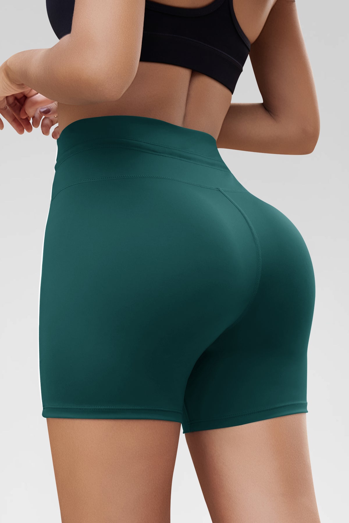 Aoysky Womens Green Drawstring Biker Shorts