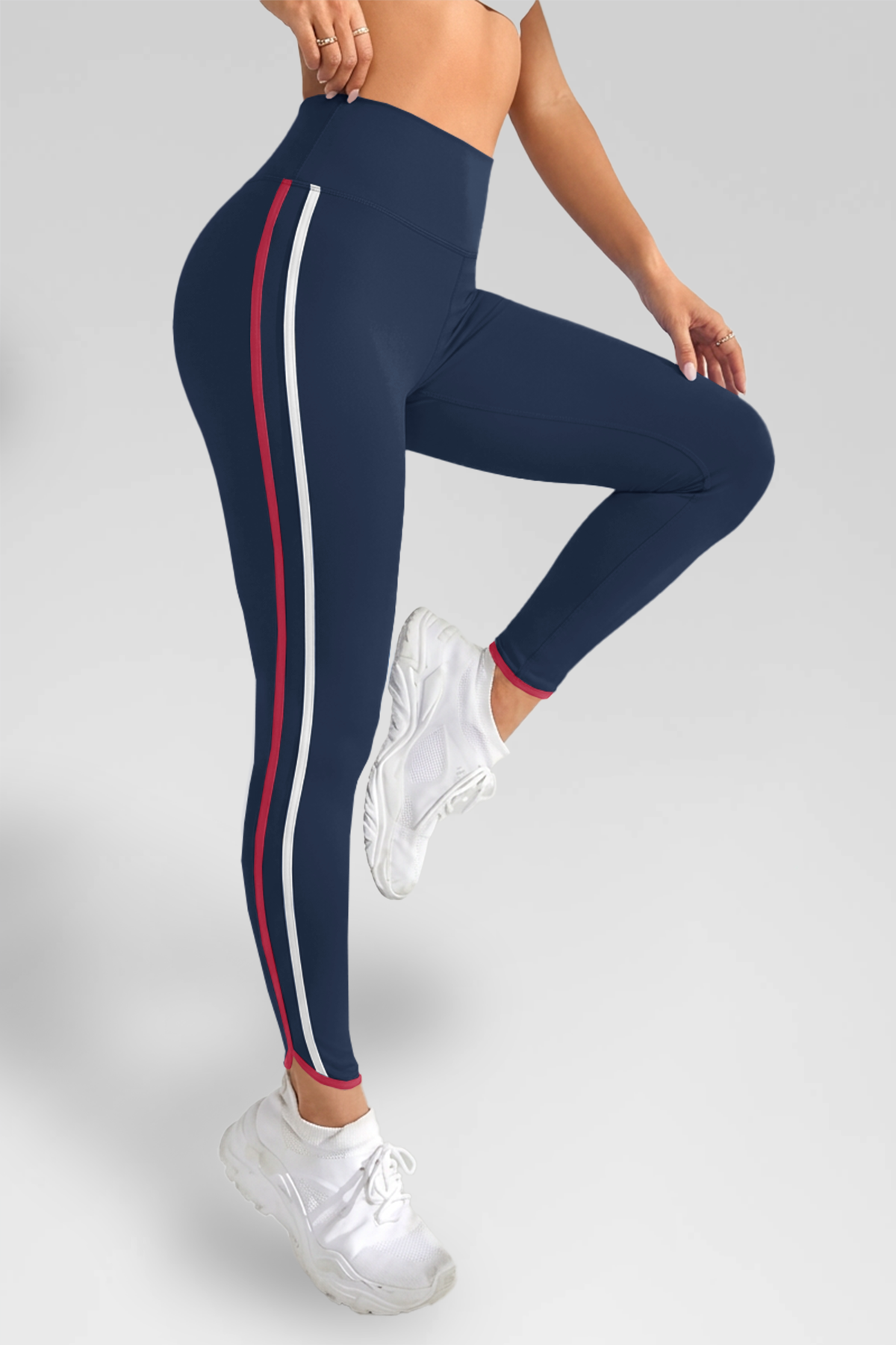 Aoysky Womens Dark Blue Striped Yoga Leggings