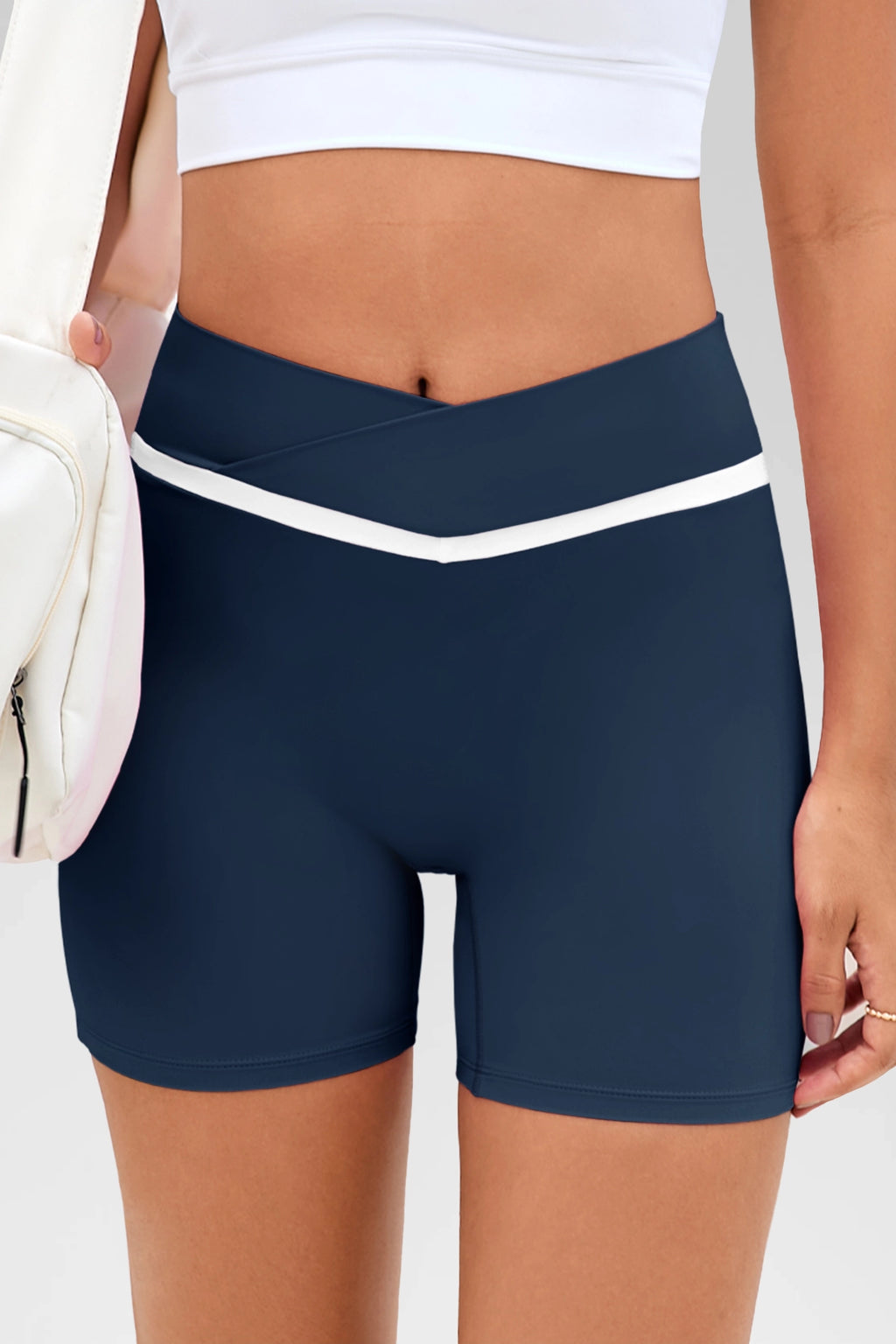 Aoysky Womens Dark Blue Crossover Biker Shorts