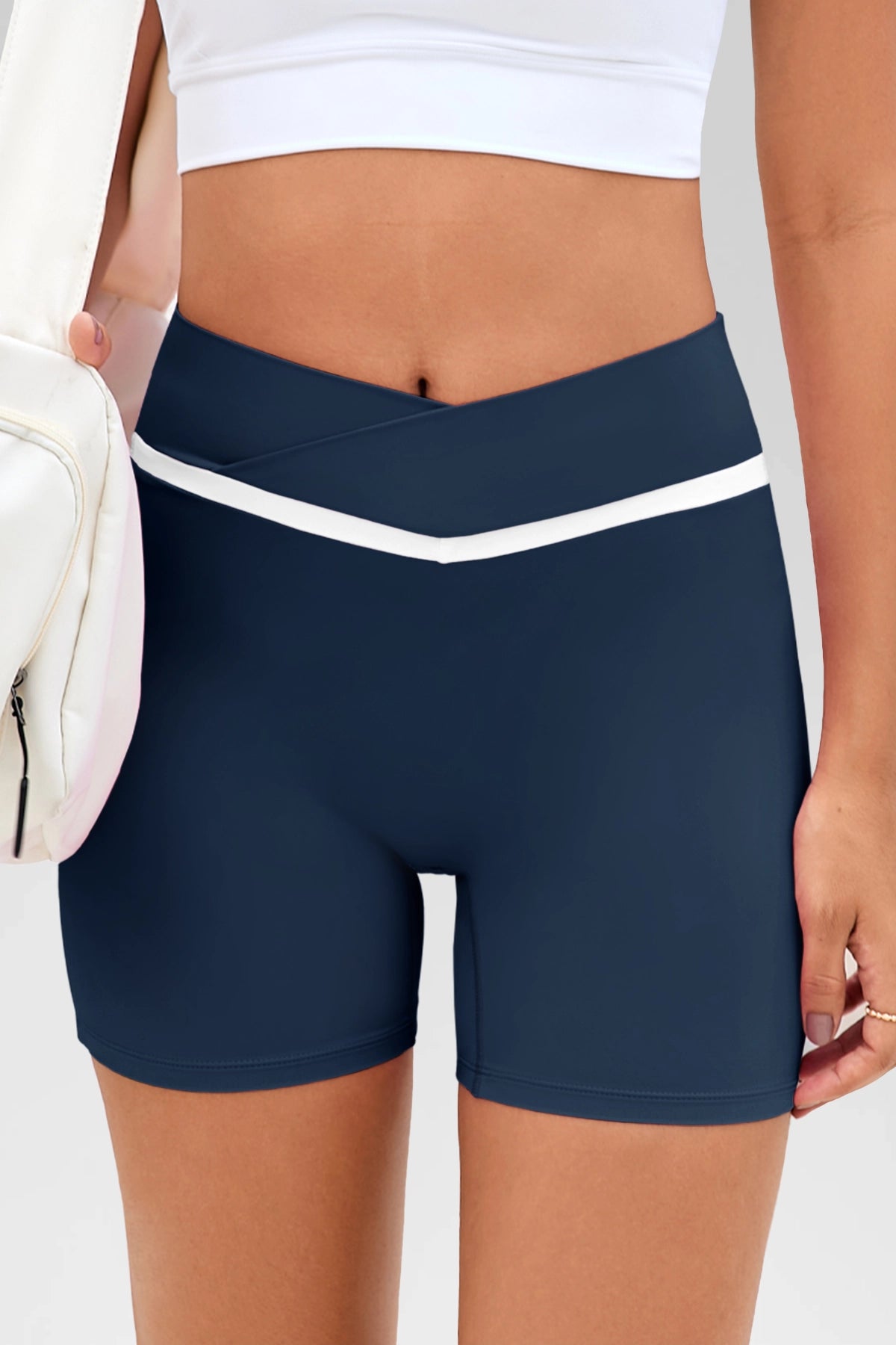 Aoysky Womens Dark Blue Crossover Biker Shorts