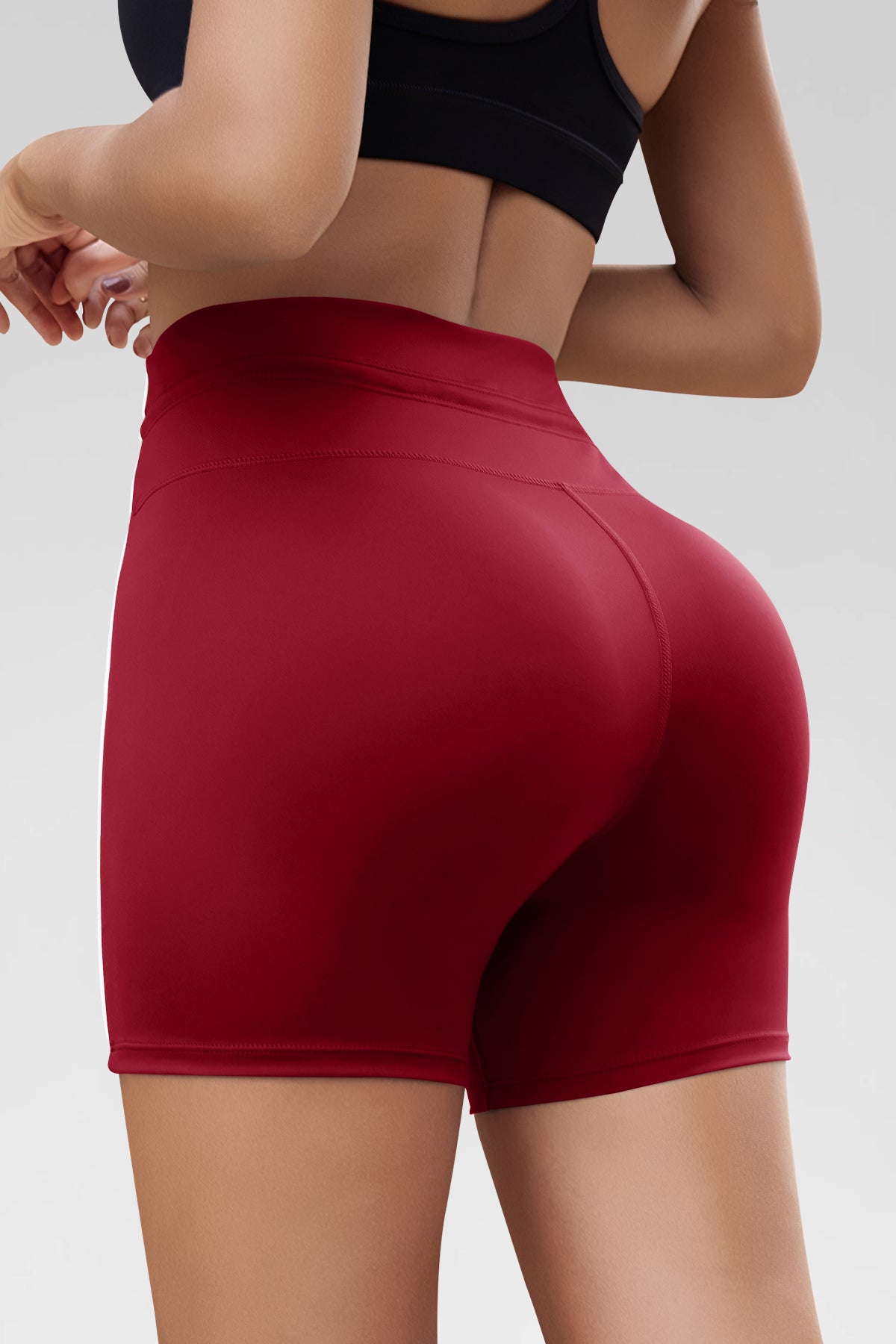 Aoysky Womens Red Drawstring Biker Shorts