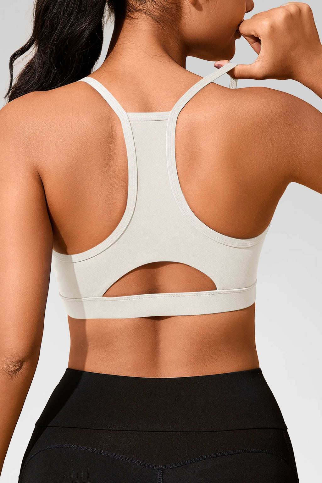 Aoysky Womens White Racerback Sports Bra