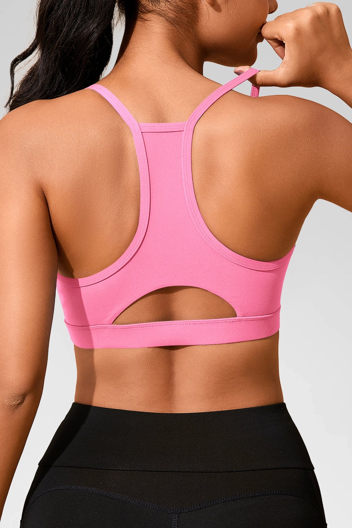 Aoysky Womens Pink Racerback Sports Bra