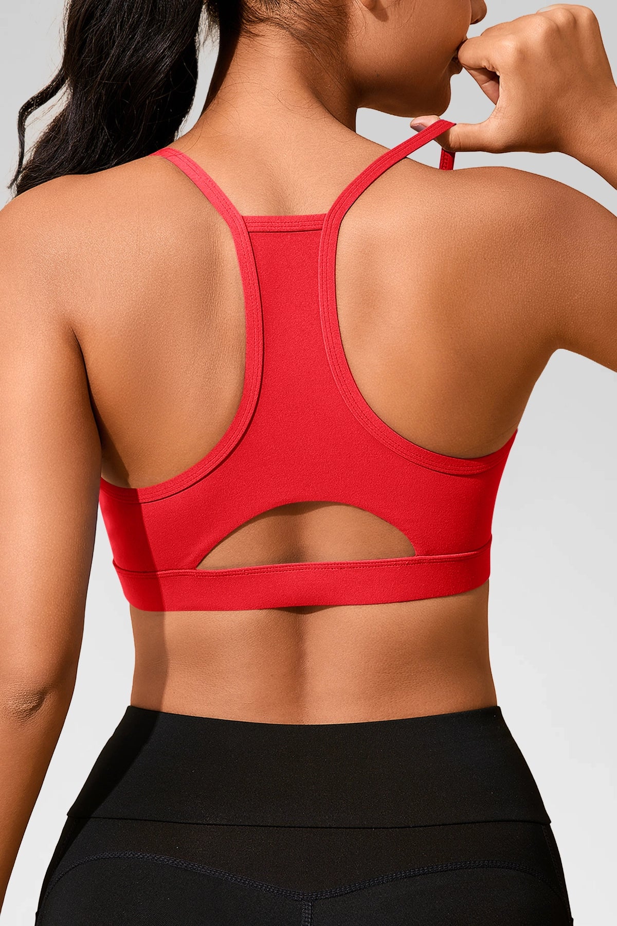 Aoysky Womens Red Racerback Sports Bra