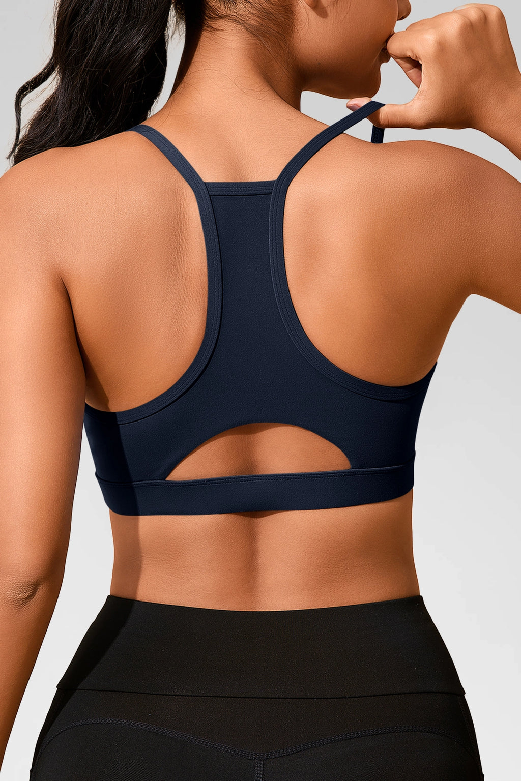 Aoysky Womens Dark Blue Racerback Sports Bra
