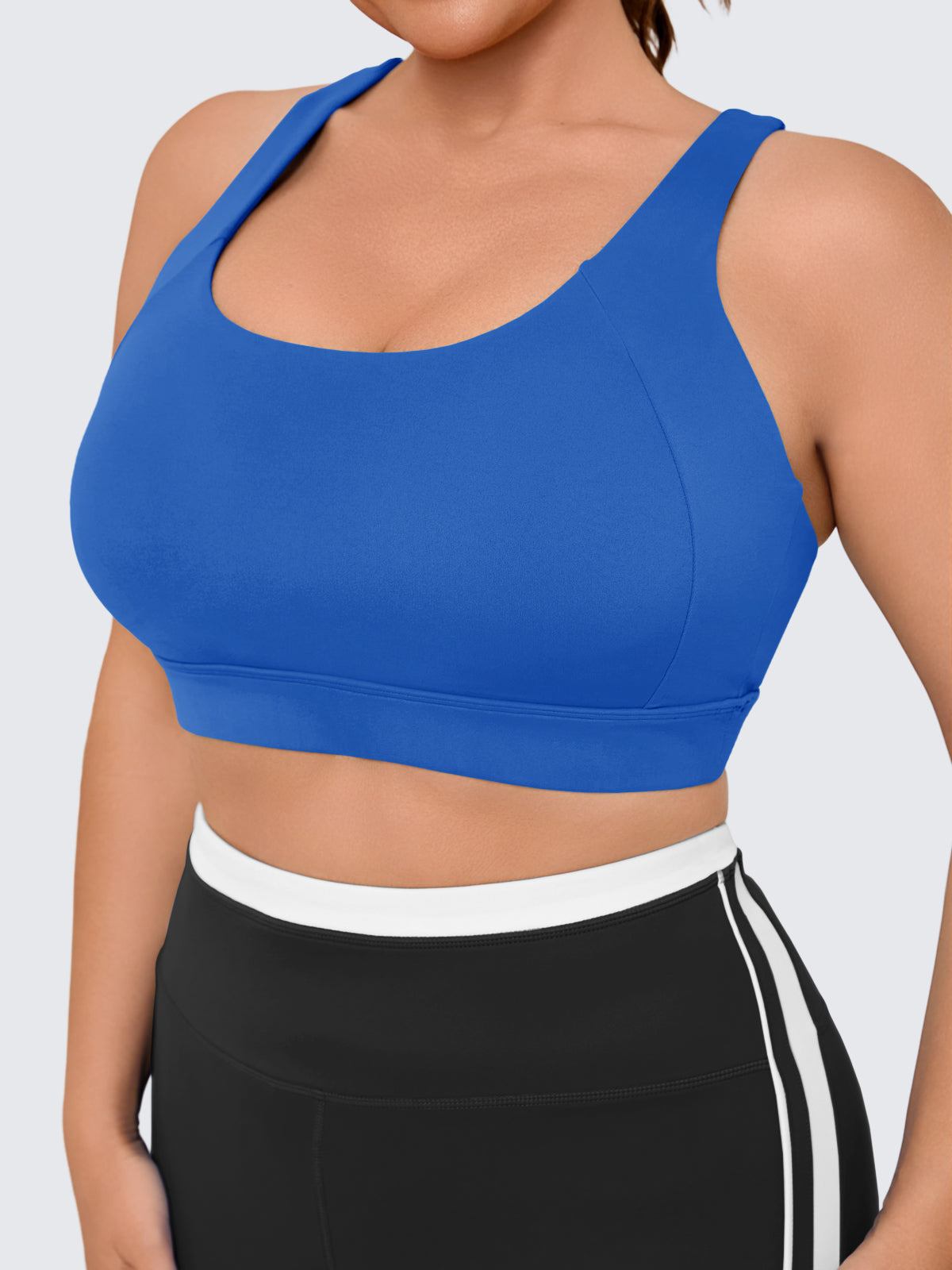 Aoysky Womens Blue Plus Size Sports Bra