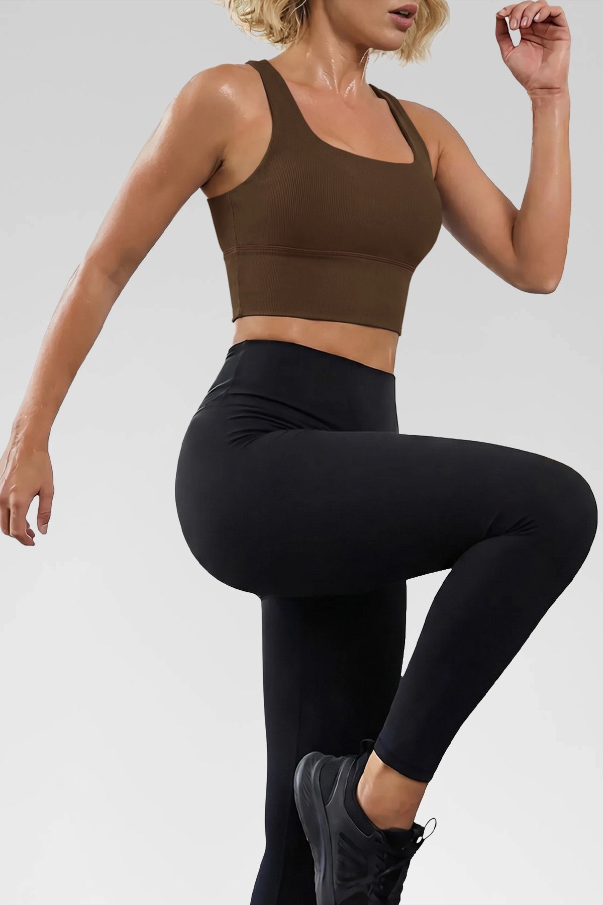 Aoysky Womens Coffee Ribbed Racerback Tank