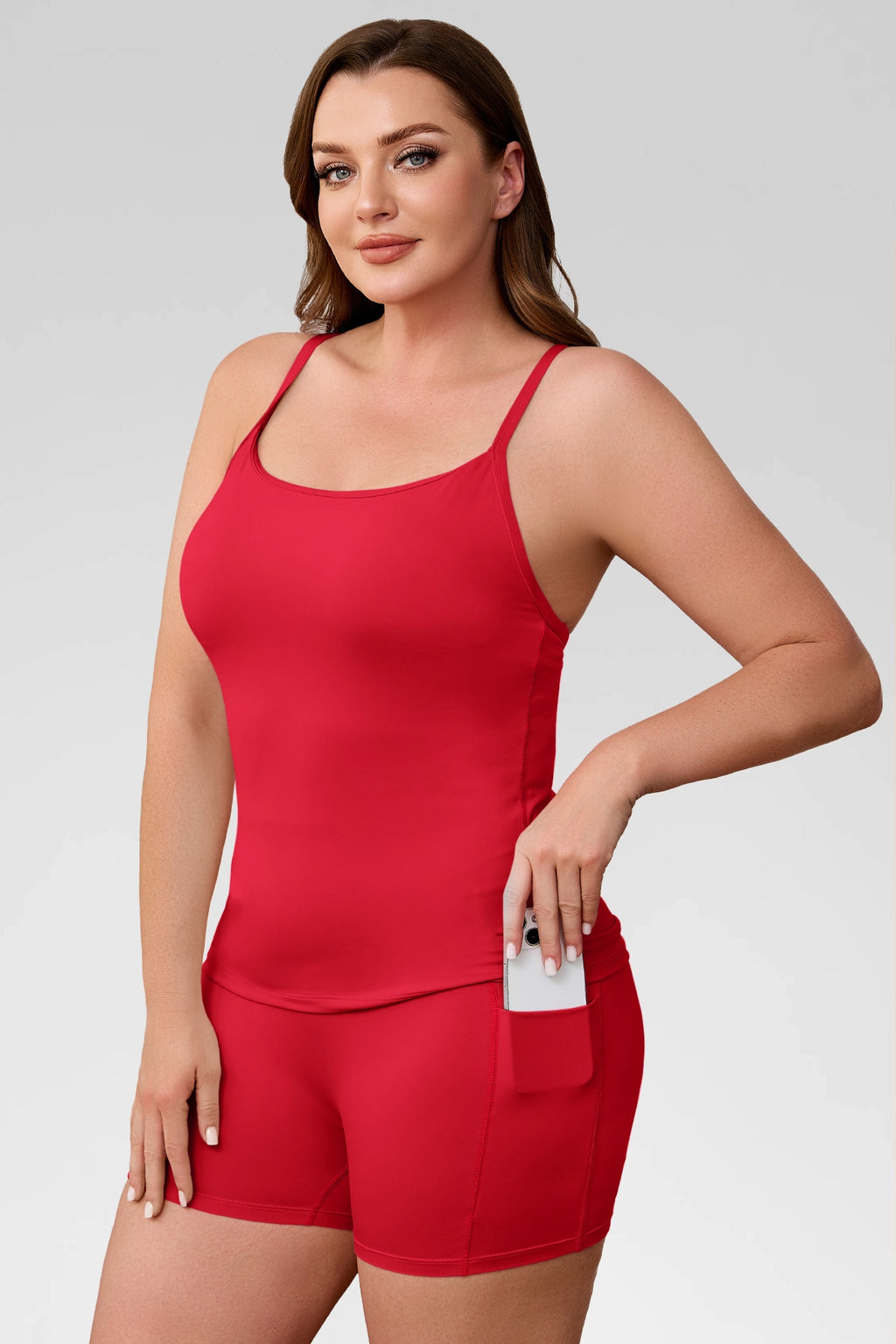 Aoysky Womens Red Plus Size Workout Set