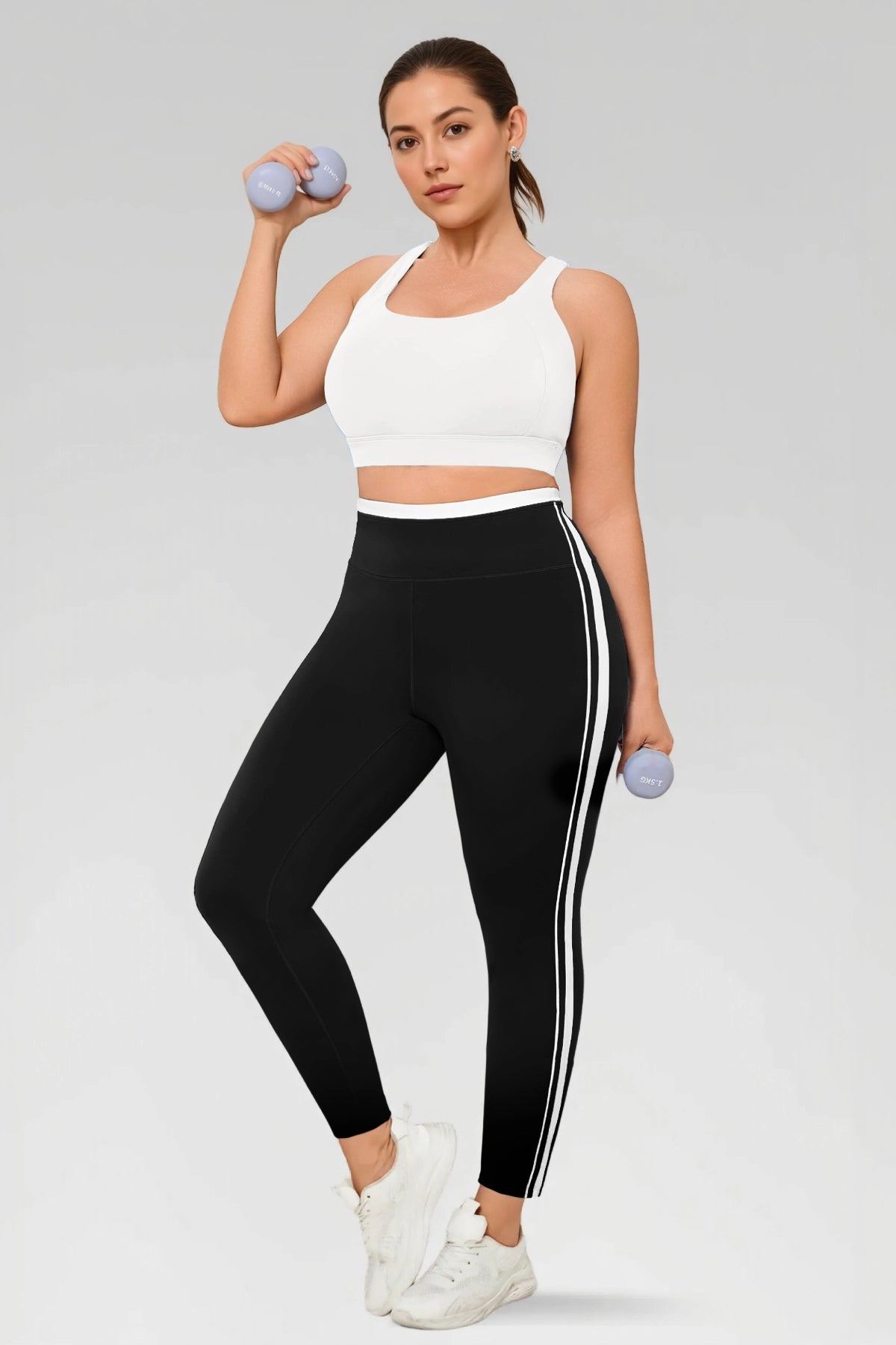 Aoysky Womens White Plus Size Sports Bra