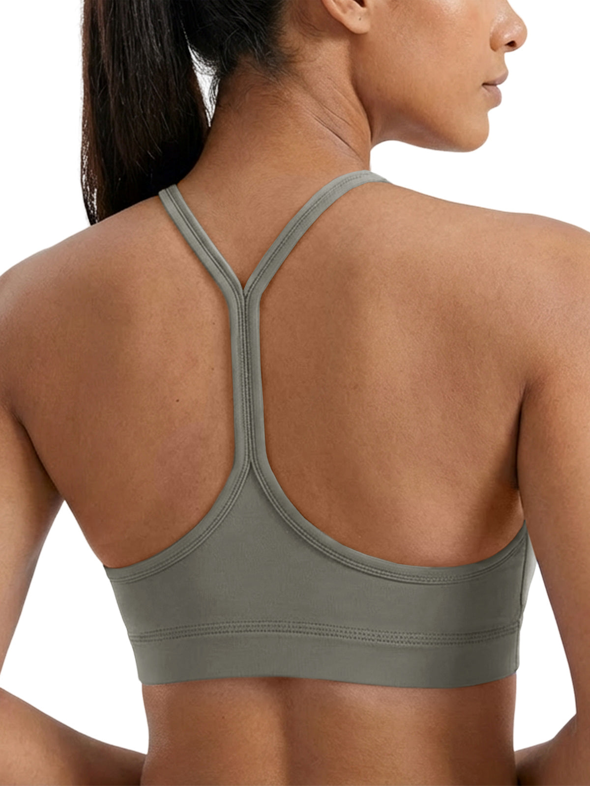 Aoysky Womens Grey Y Back Sports Bra