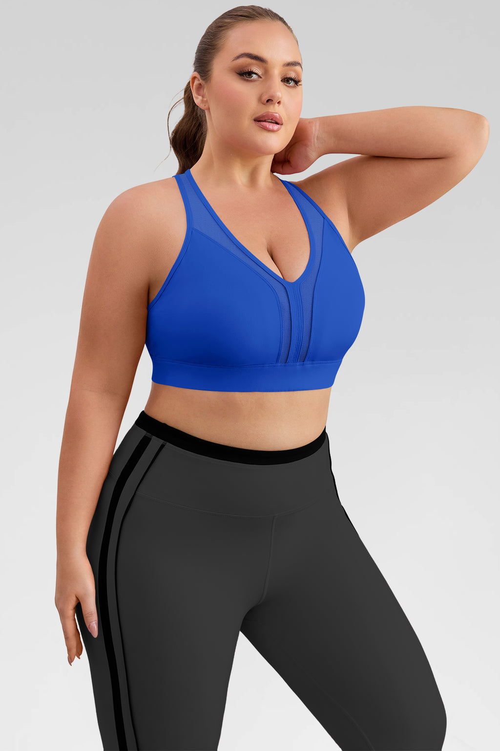 Aoysky Womens Blue Plus Size Sports Bra