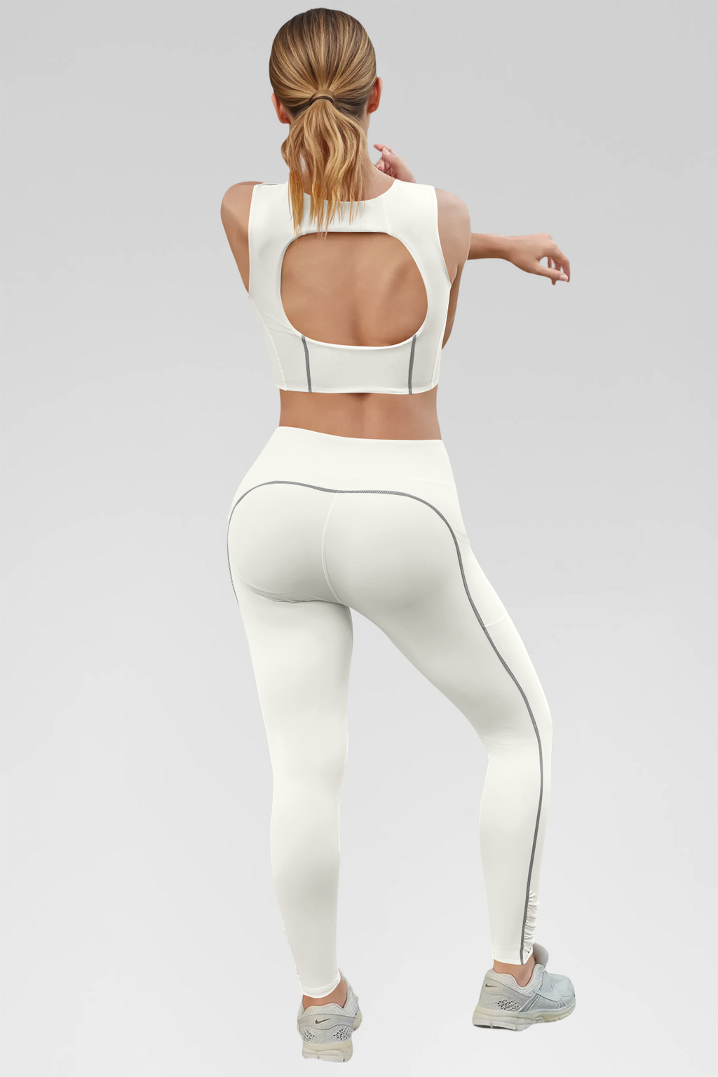 Aoysky Womens White Workout Legging Set