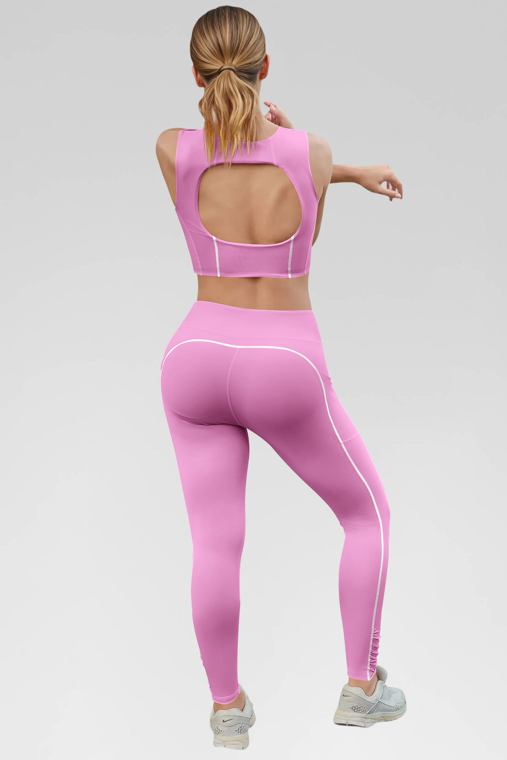Aoysky Womens Pink Workout Legging Set