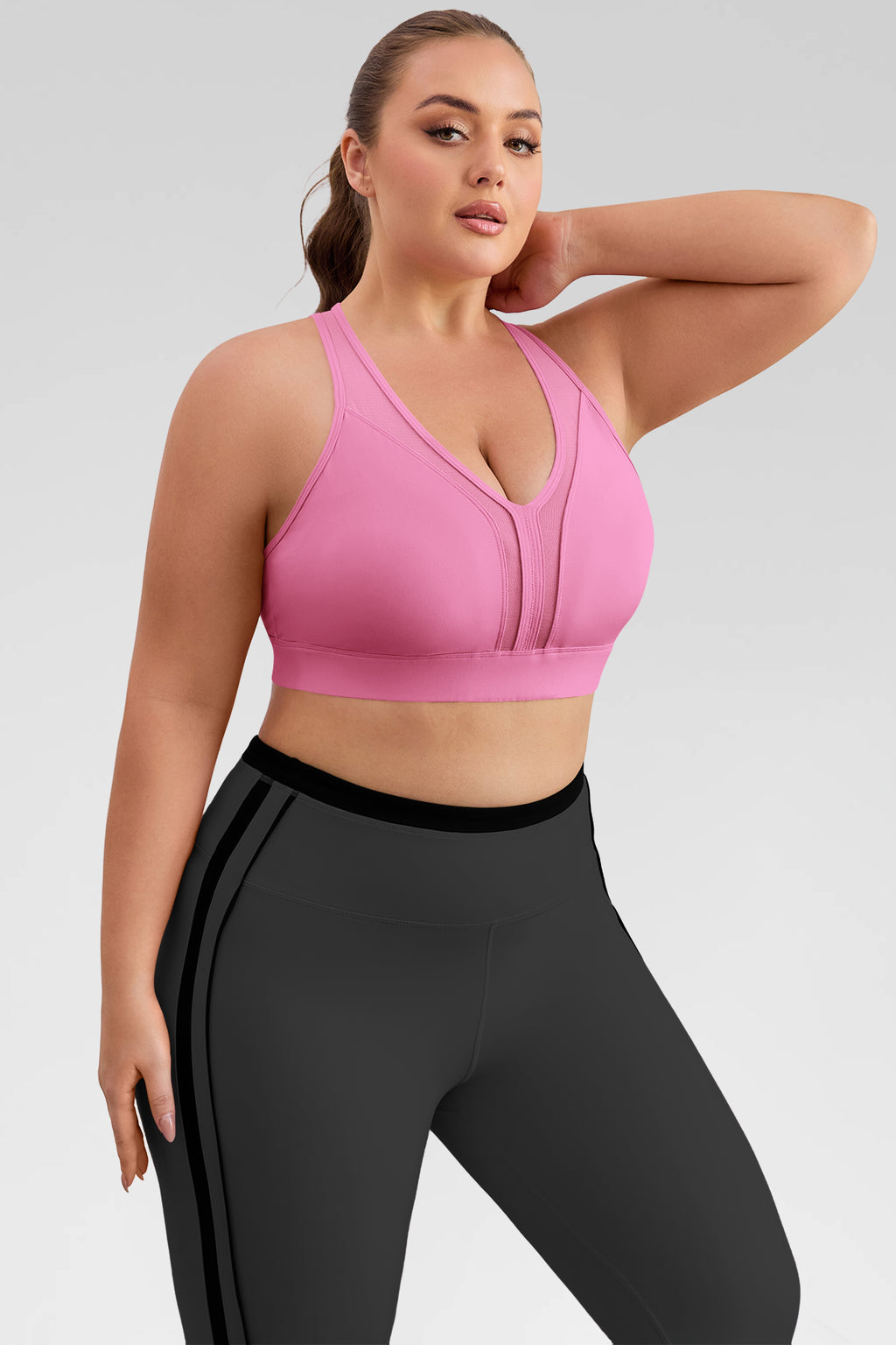 Aoysky Womens Pink Plus Size Sports Bra