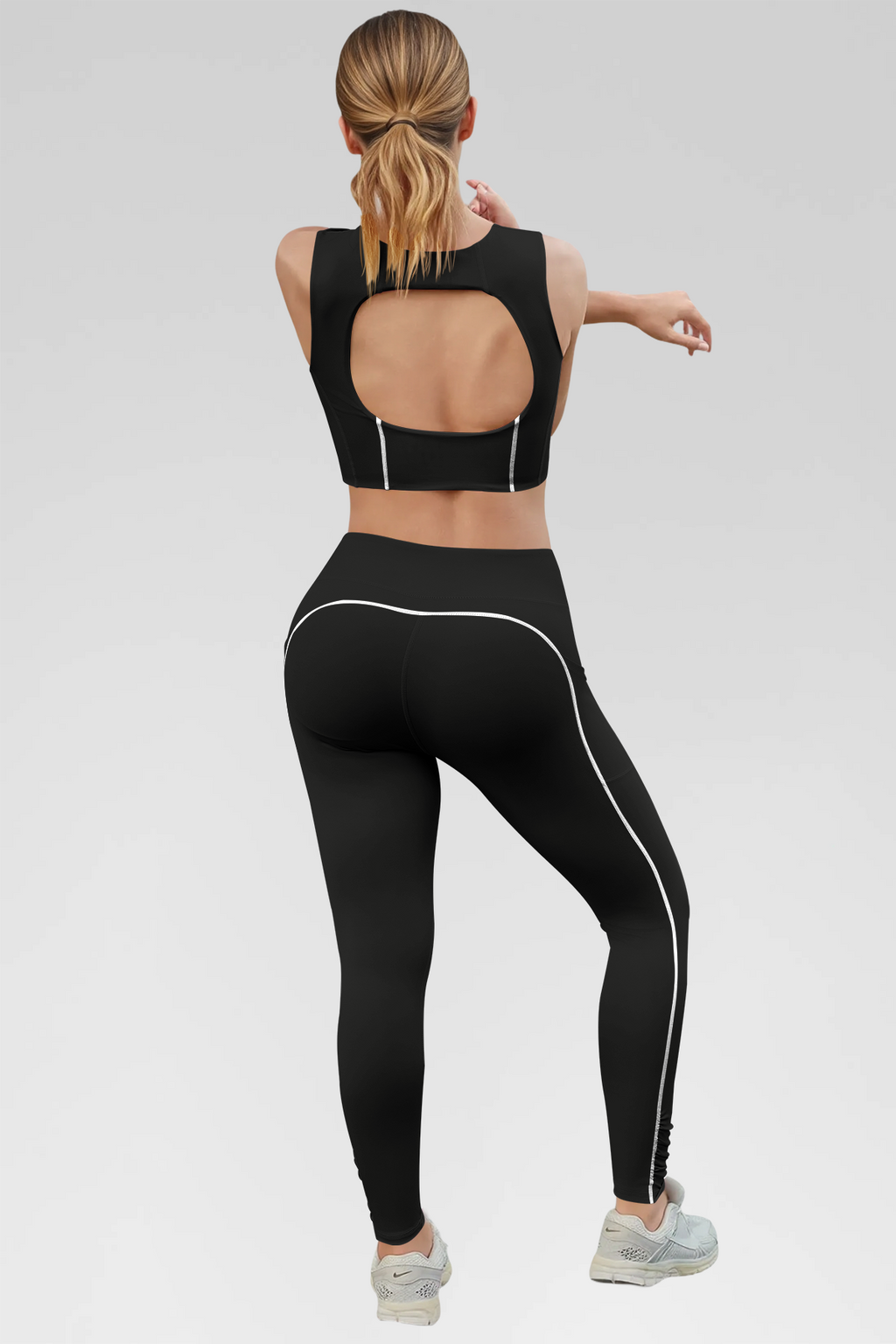 Aoysky Womens Black Workout Legging Set