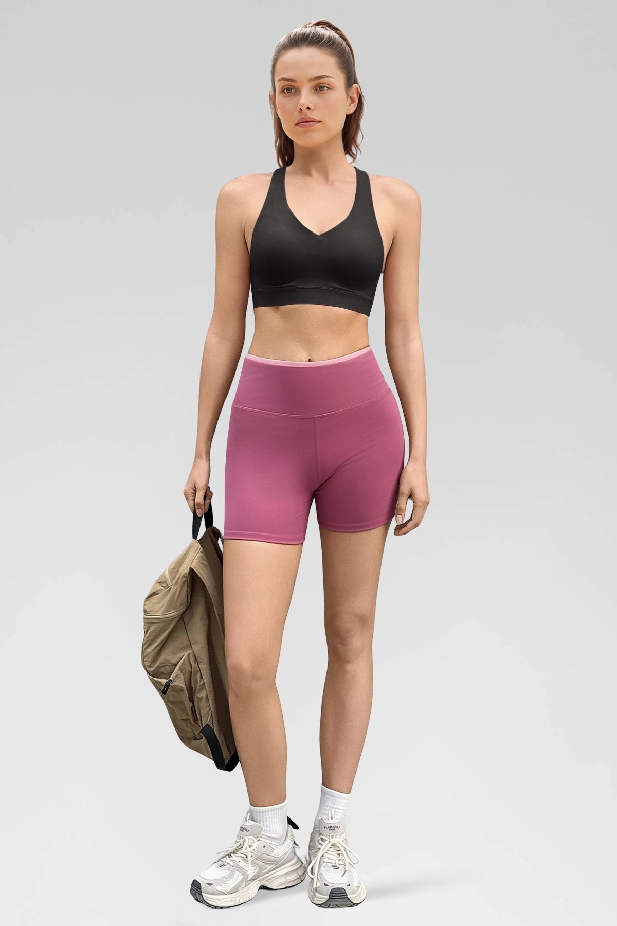 Aoysky Womens Black V Neck Yoga Bra