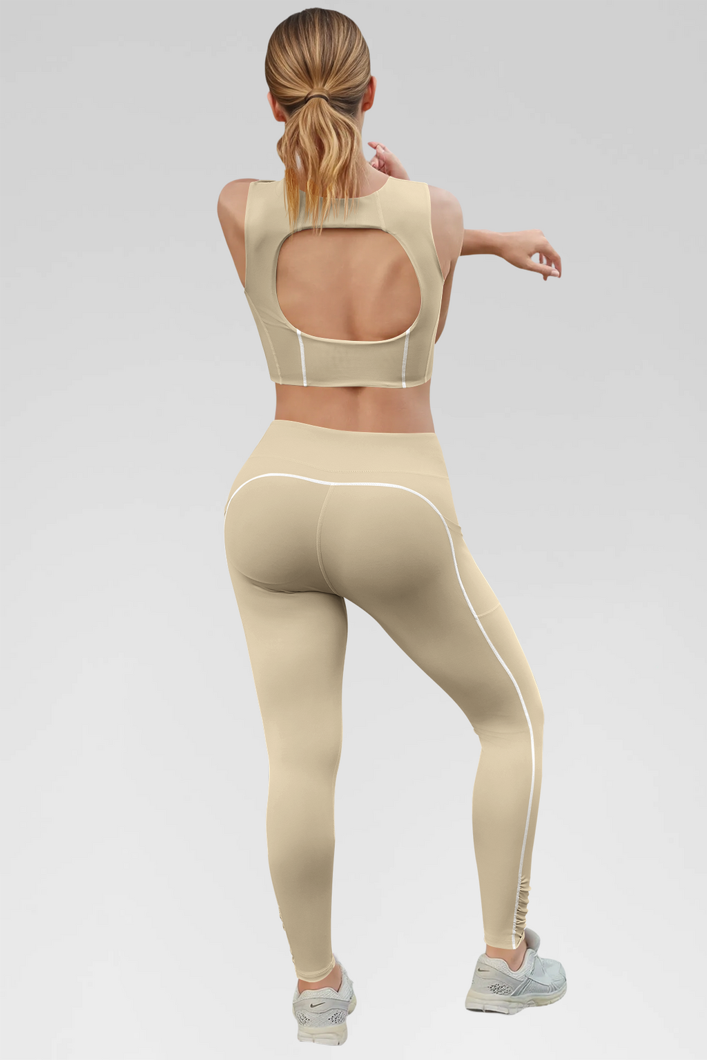 Aoysky Womens Khaki Workout Legging Set