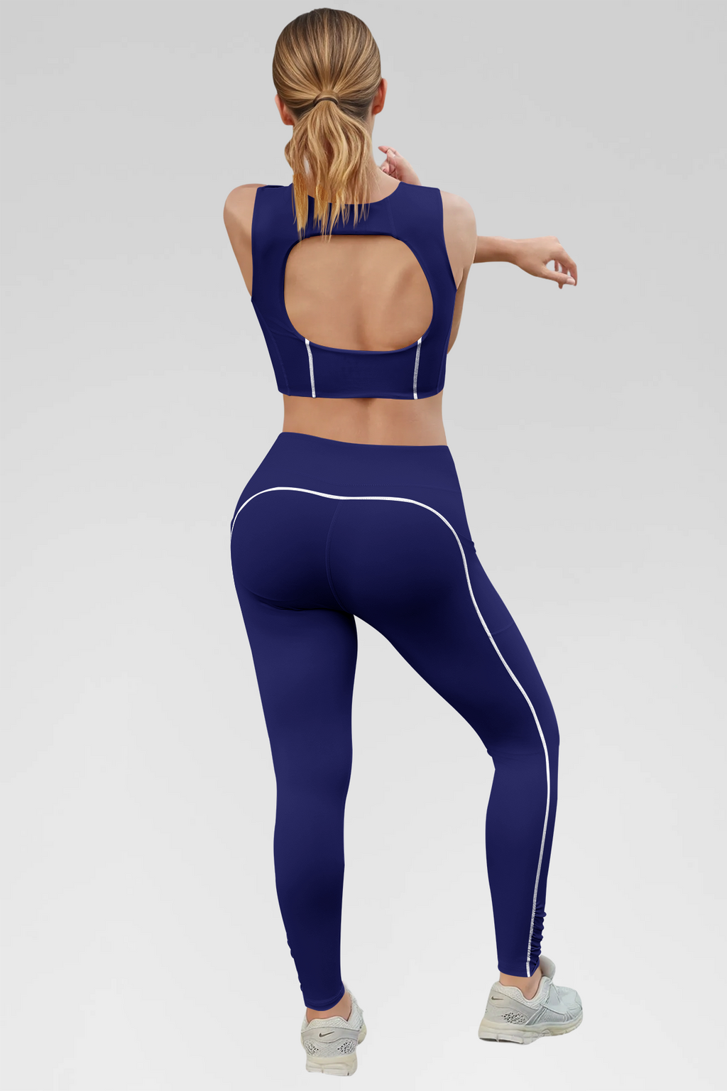 Aoysky Womens Dark Blue Workout Legging Set