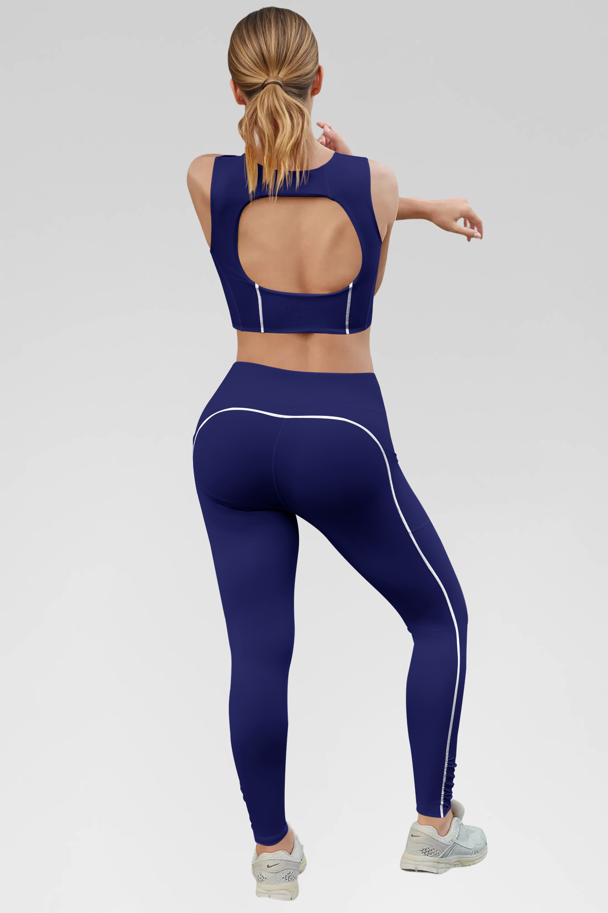 Aoysky Womens Dark Blue Workout Legging Set
