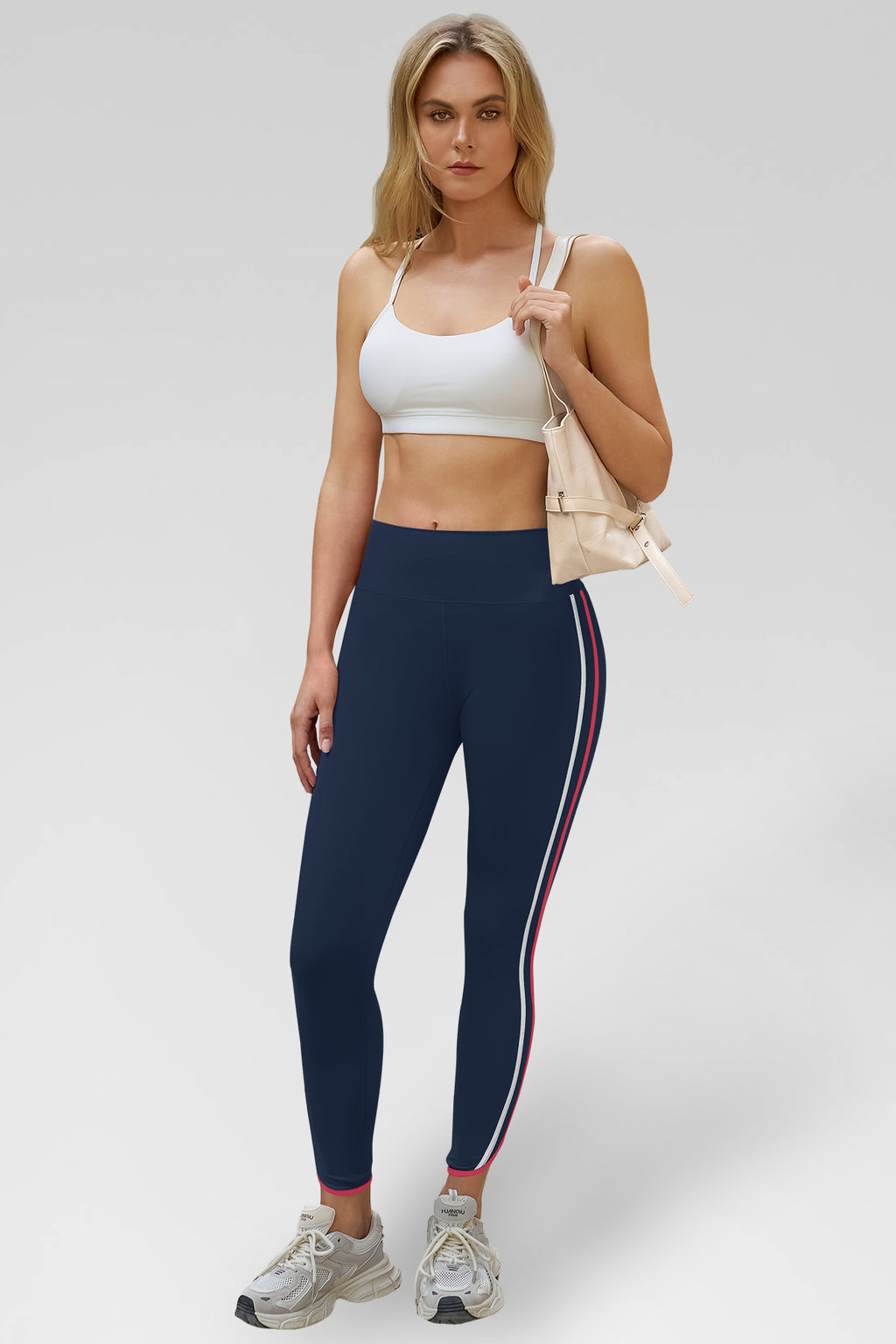 Aoysky Womens Dark Blue Striped Yoga Leggings