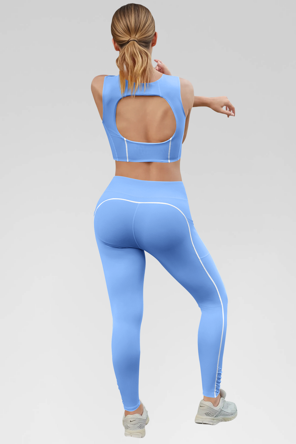 Aoysky Womens Sky Blue Workout Legging Set