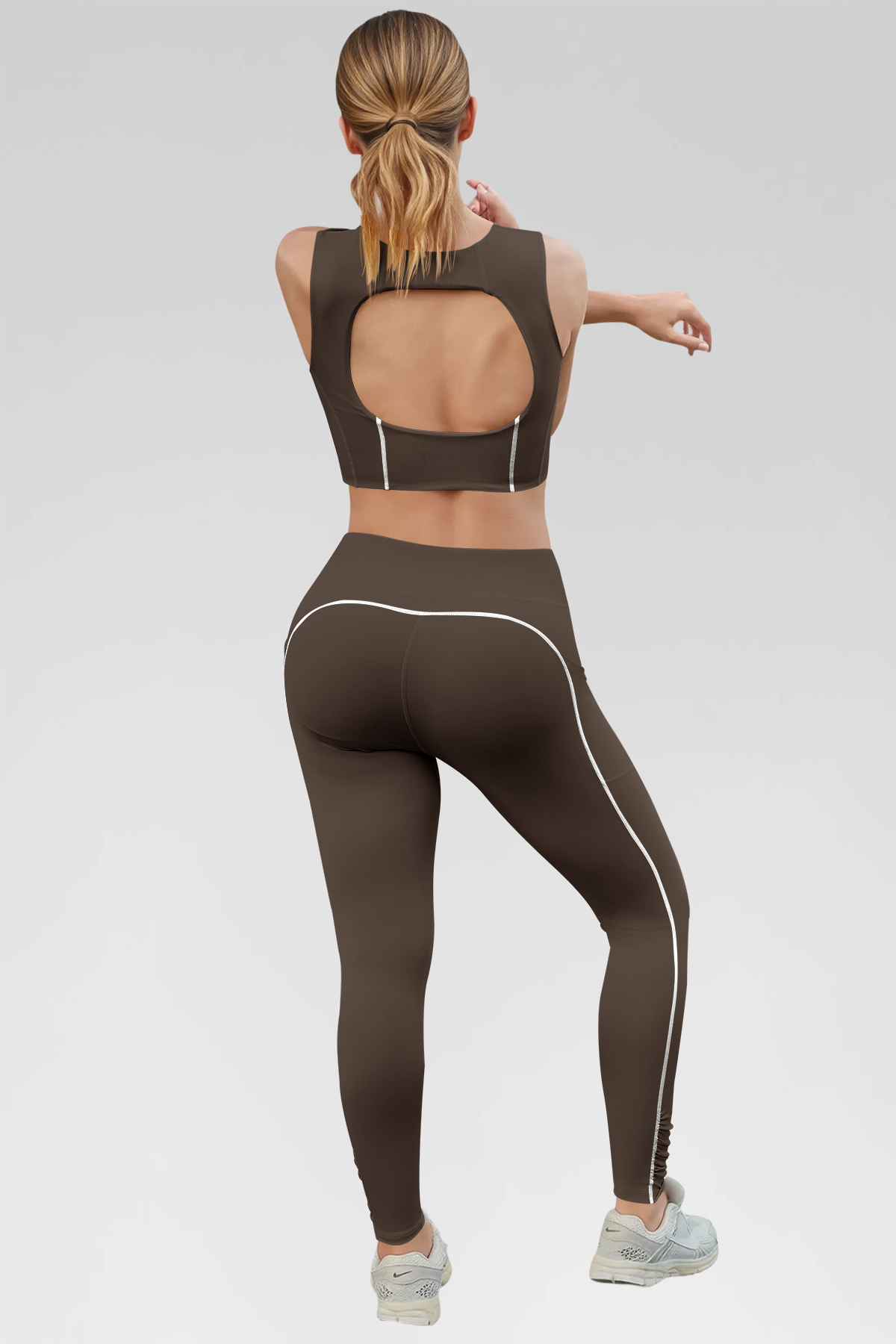 Aoysky Womens Brown Workout Legging Set