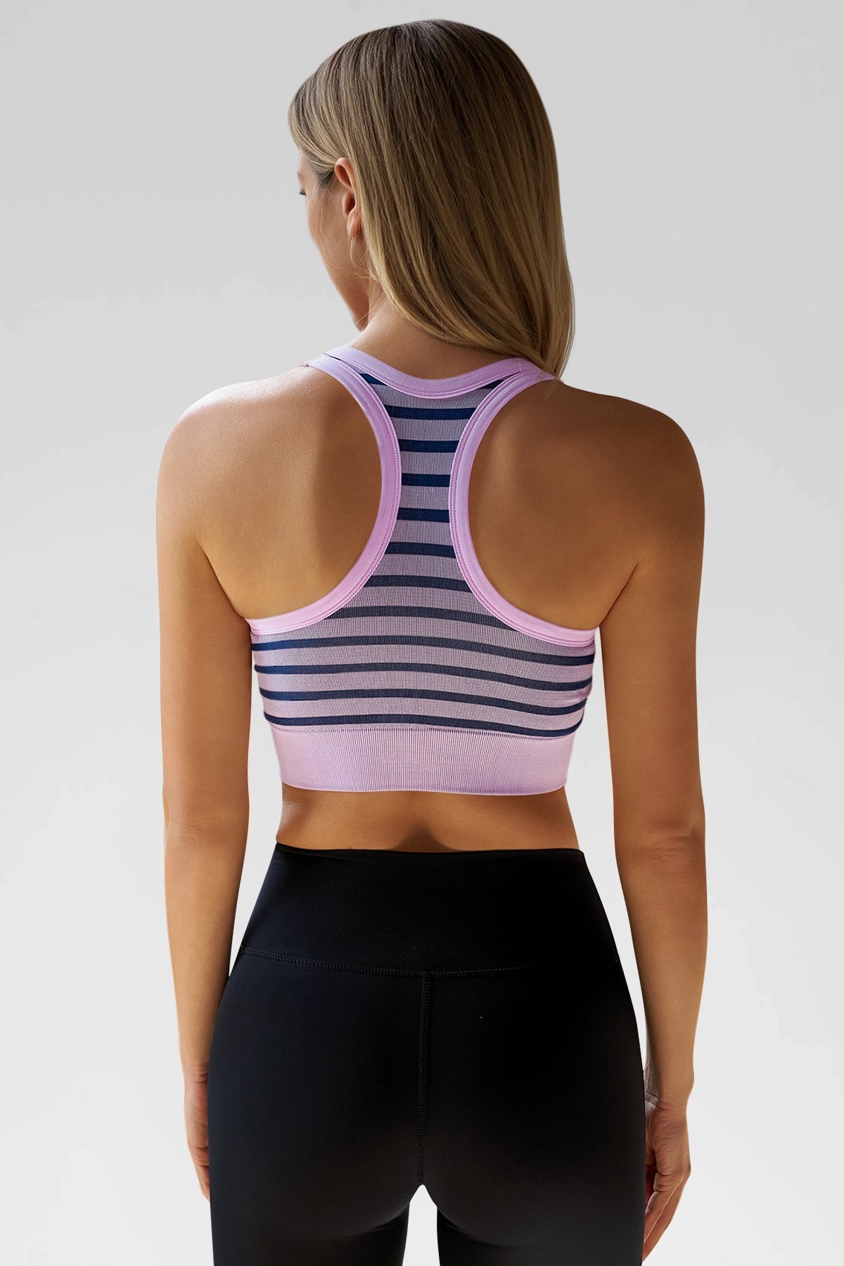 Aoysky Womens Pink Ribbed Racerback Bra