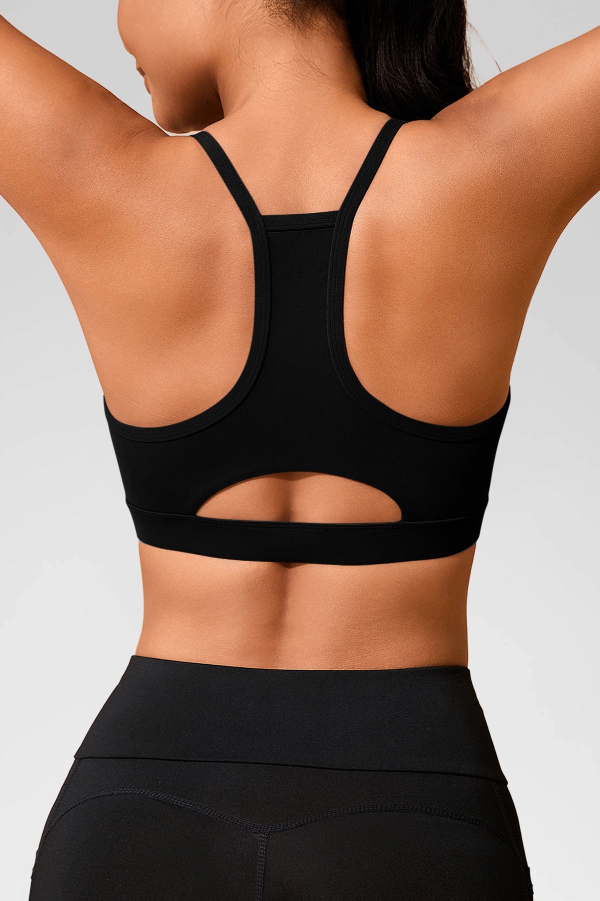 Aoysky Womens Black Racerback Sports Bra