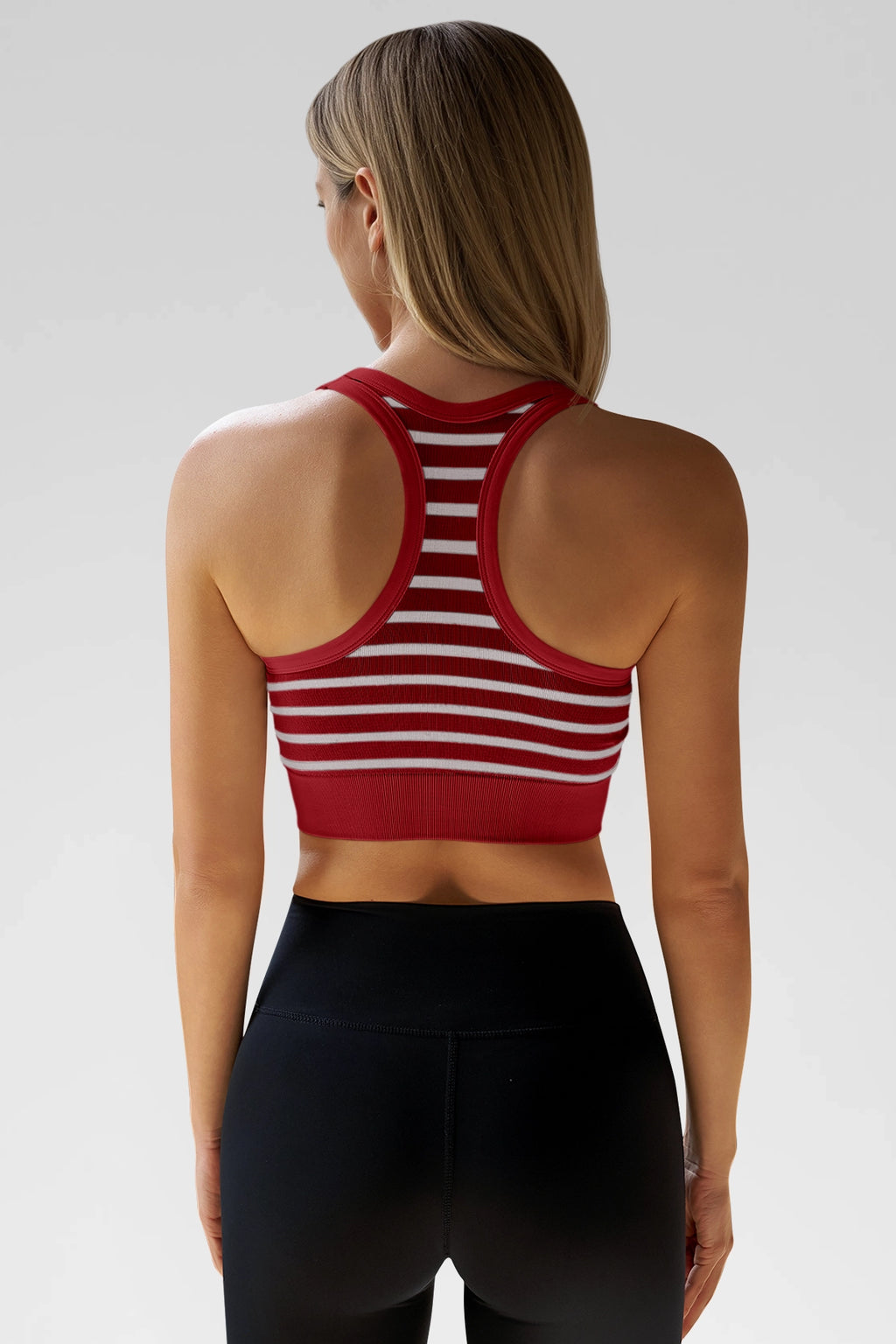 Aoysky Womens Burgundy Ribbed Racerback Bra