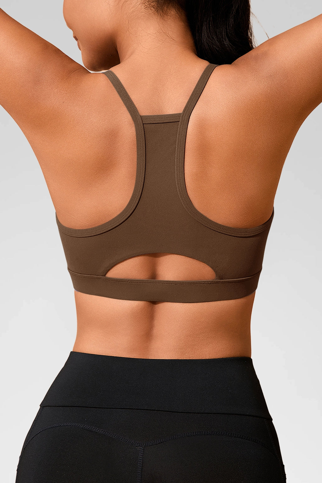 Aoysky Womens Brown Racerback Sports Bra